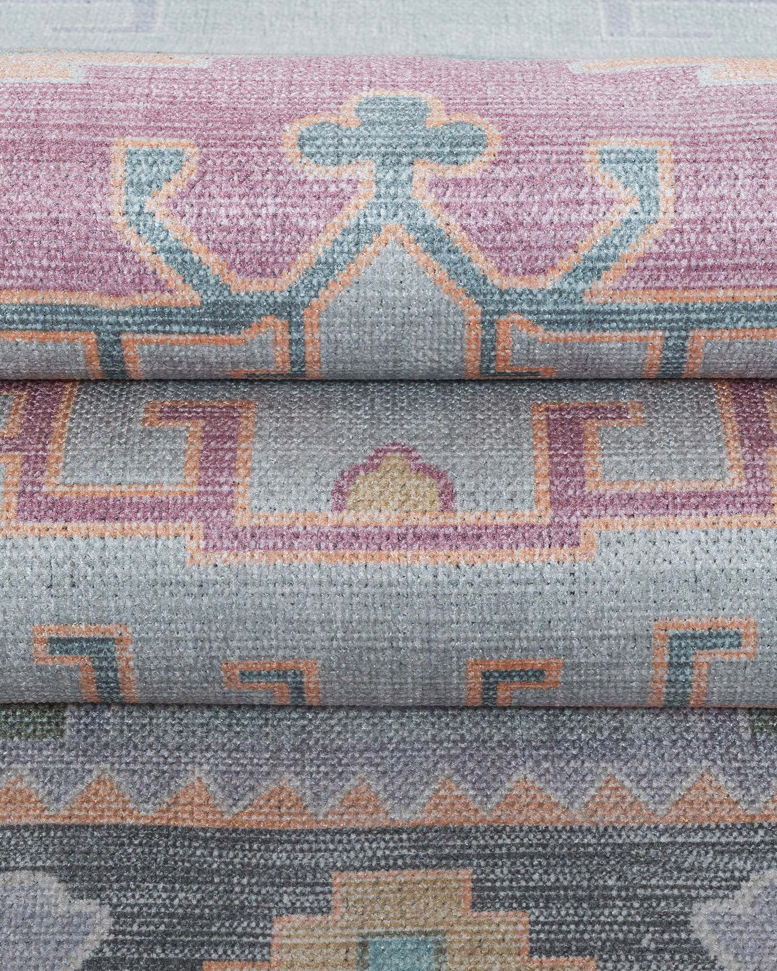 Kyra Green Pink Aesthetic Oushak Rug