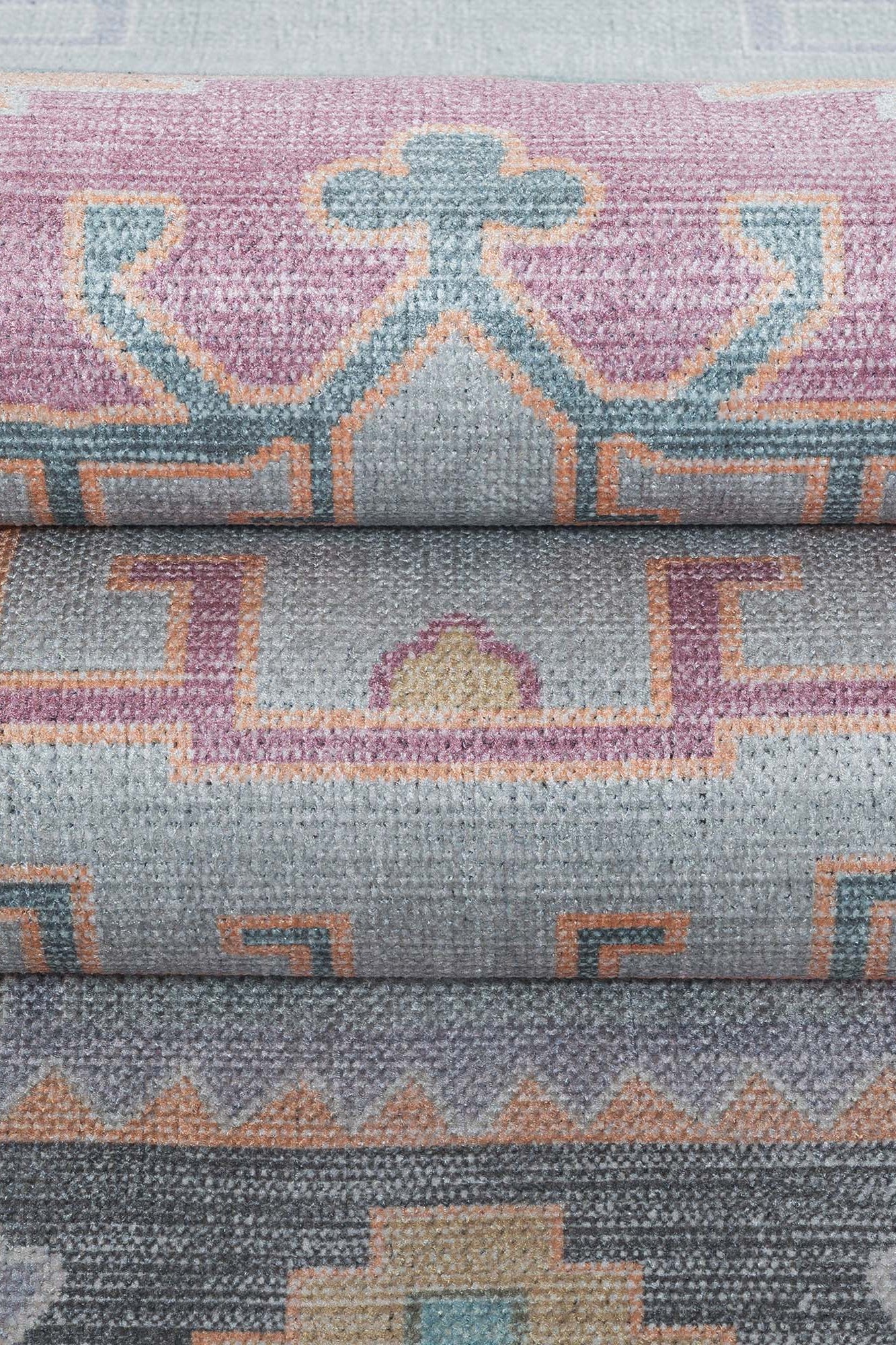 Kyra Green Pink Aesthetic Oushak Rug