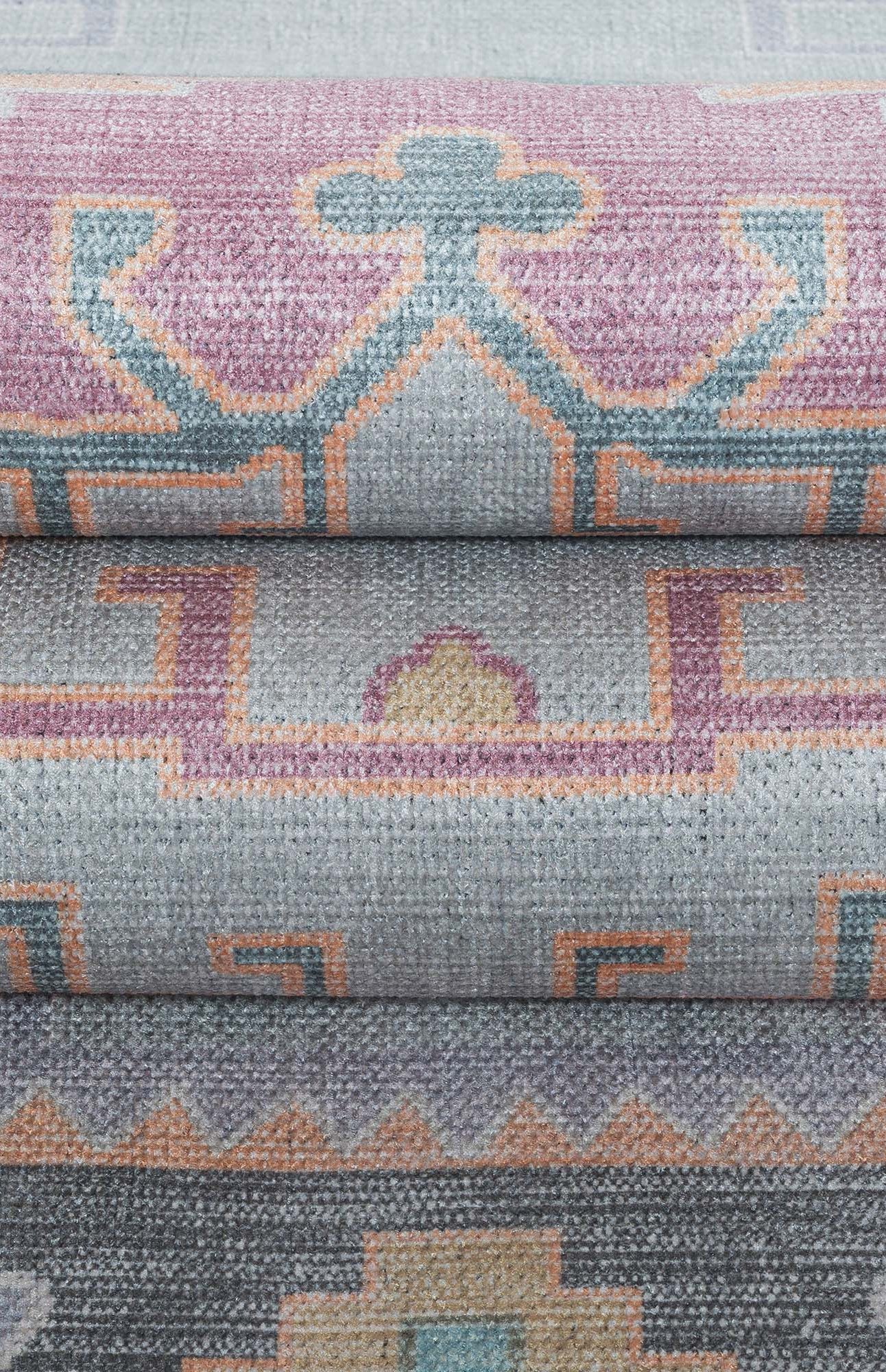 Kyra Green Pink Aesthetic Oushak Rug