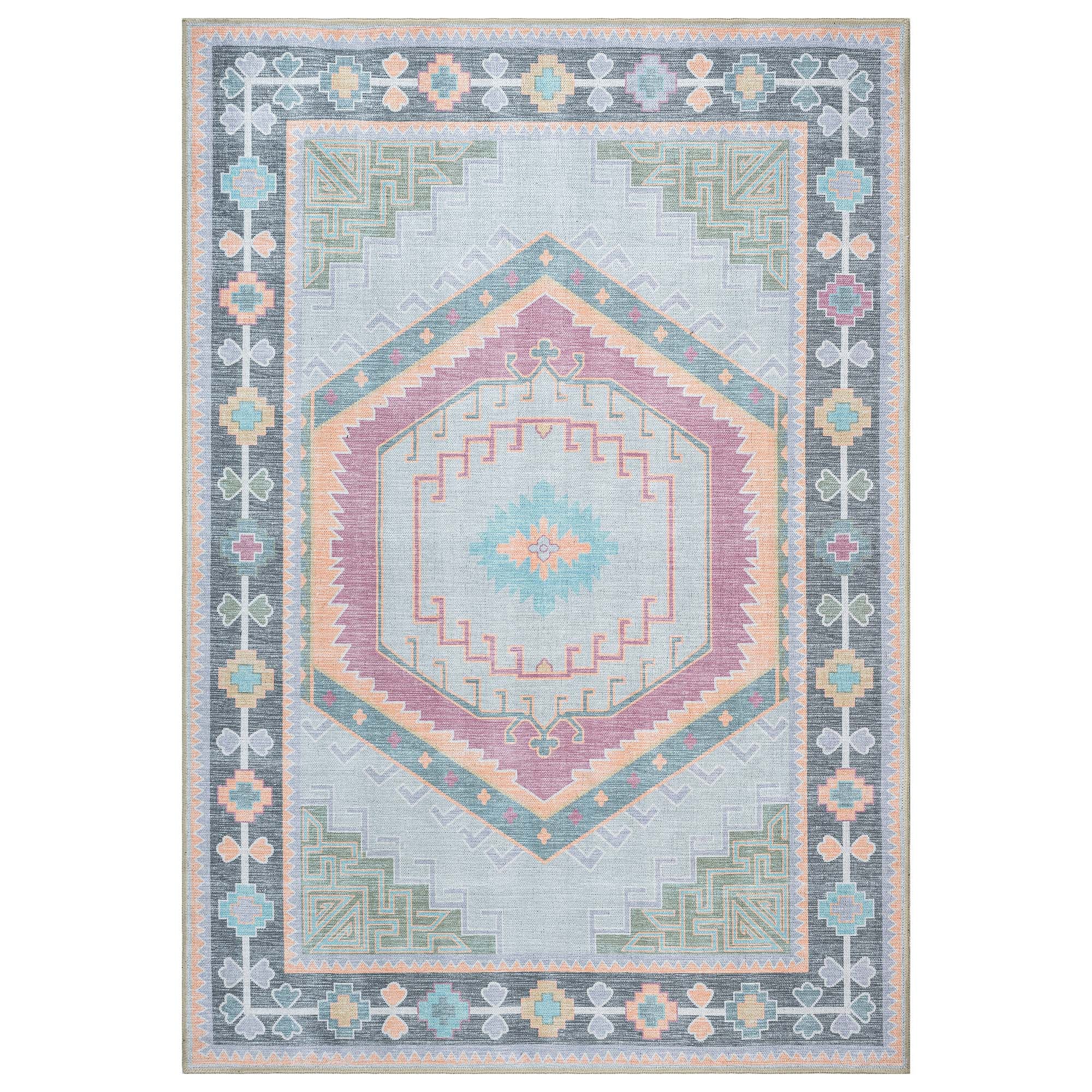 Kyra Green Pink Aesthetic Oushak Rug