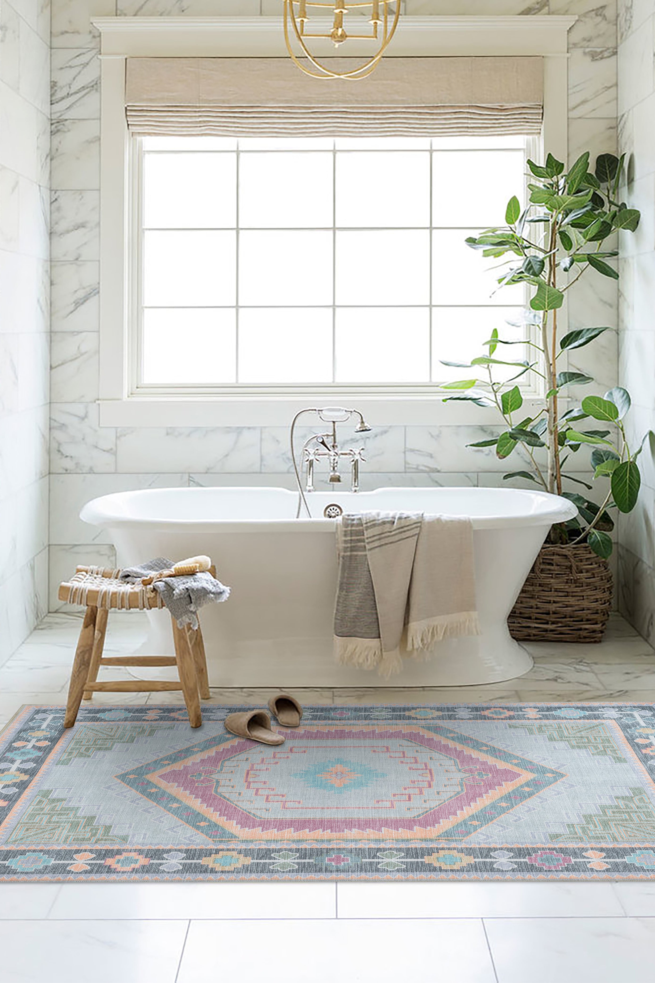 Kyra Green Pink Aesthetic Oushak Rug