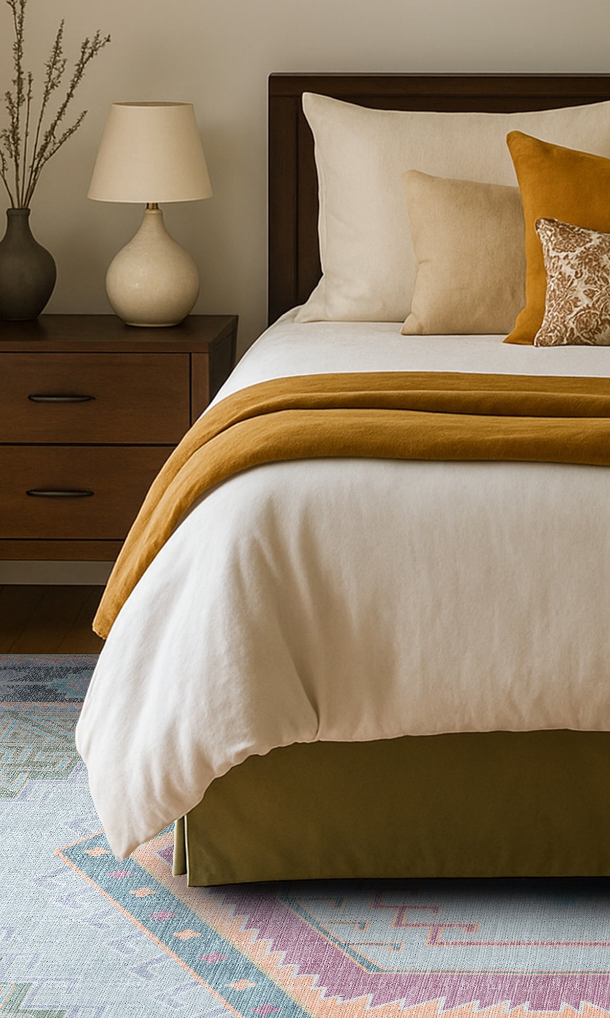 Kyra Green Pink Aesthetic Oushak Rug