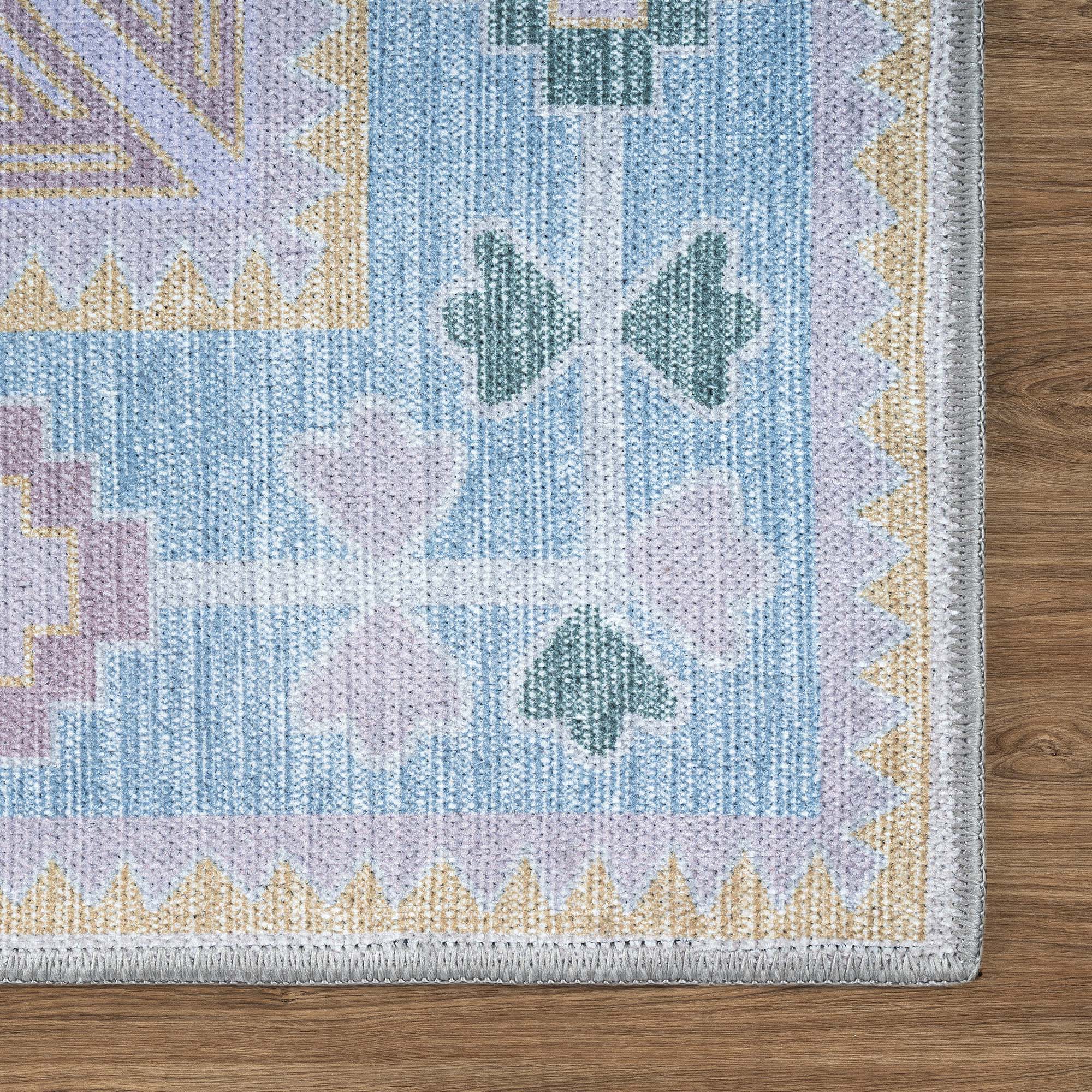 Averill Lavender, Pink & Blue Modern Oushak Rug