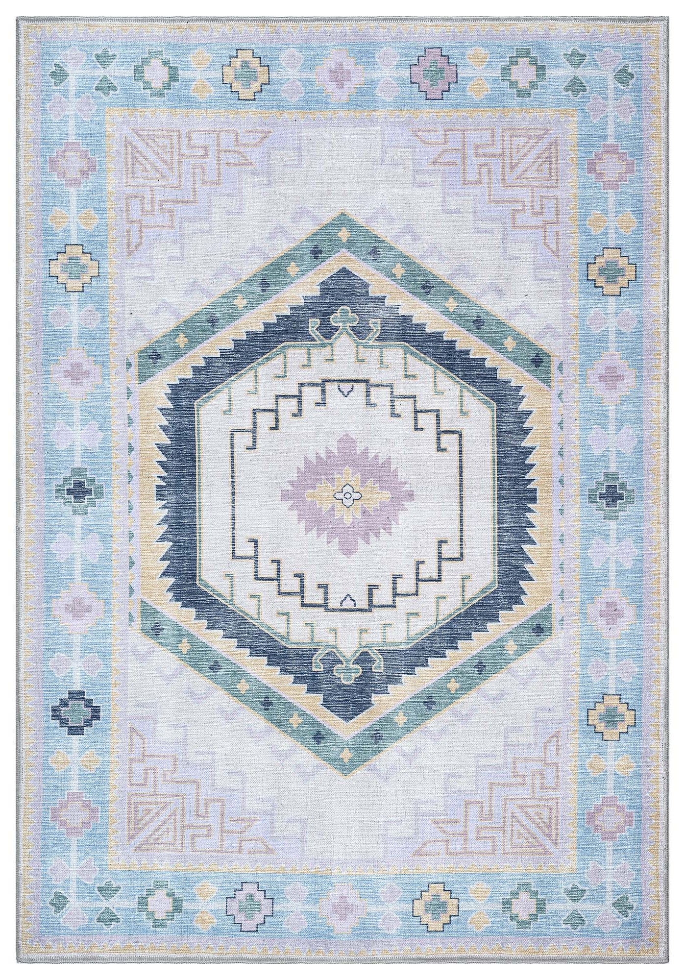 Averill Lavender, Pink & Blue Modern Oushak Rug