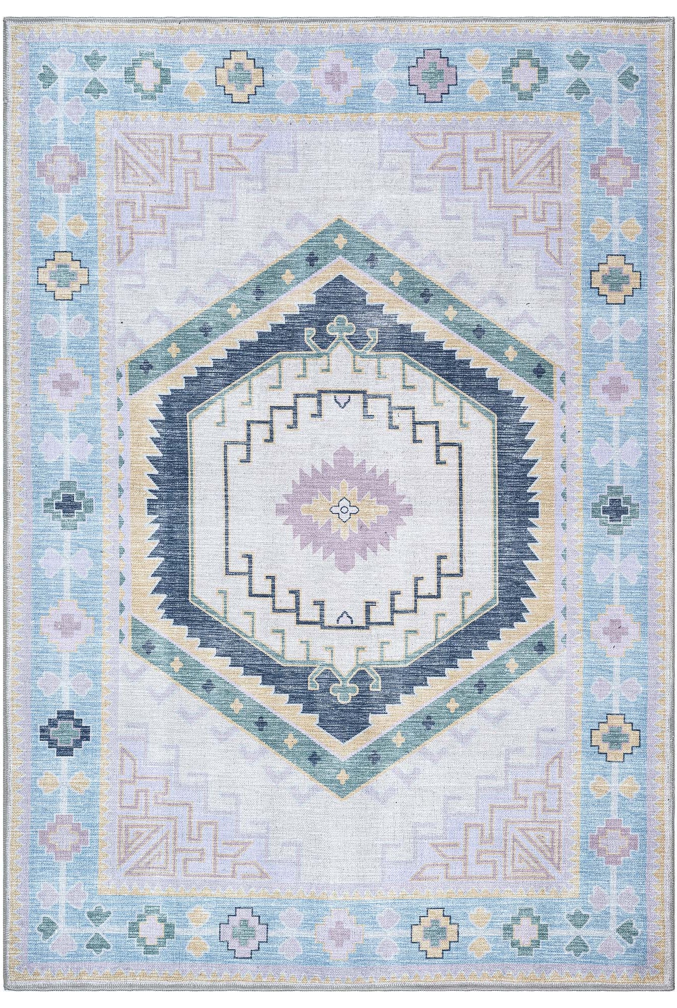 Averill Lavender, Pink & Blue Modern Oushak Rug