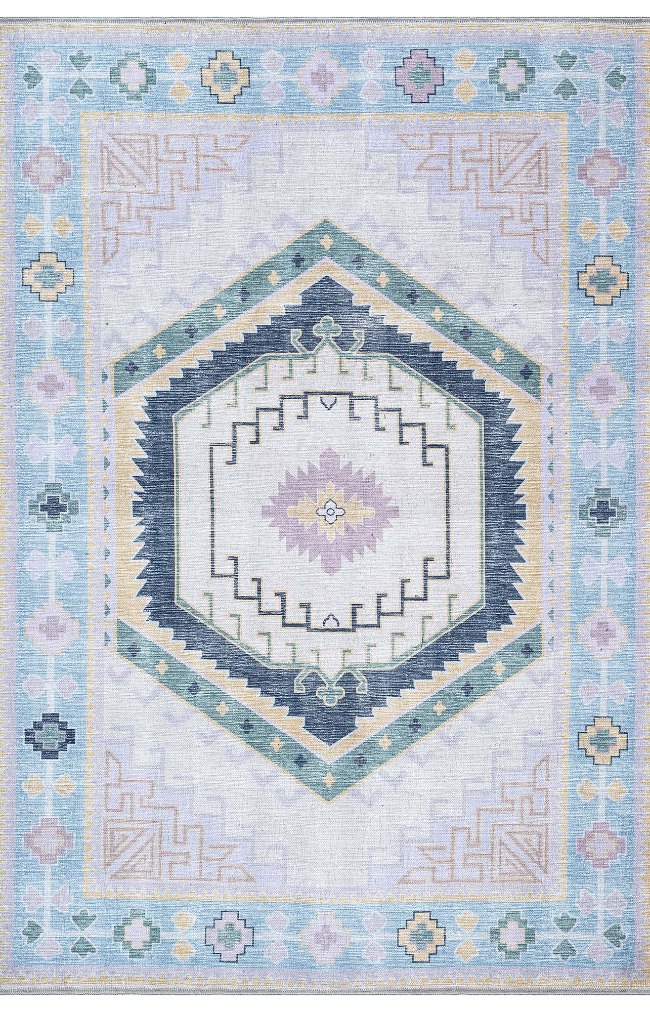 Averill Lavender, Pink & Blue Modern Oushak Rug