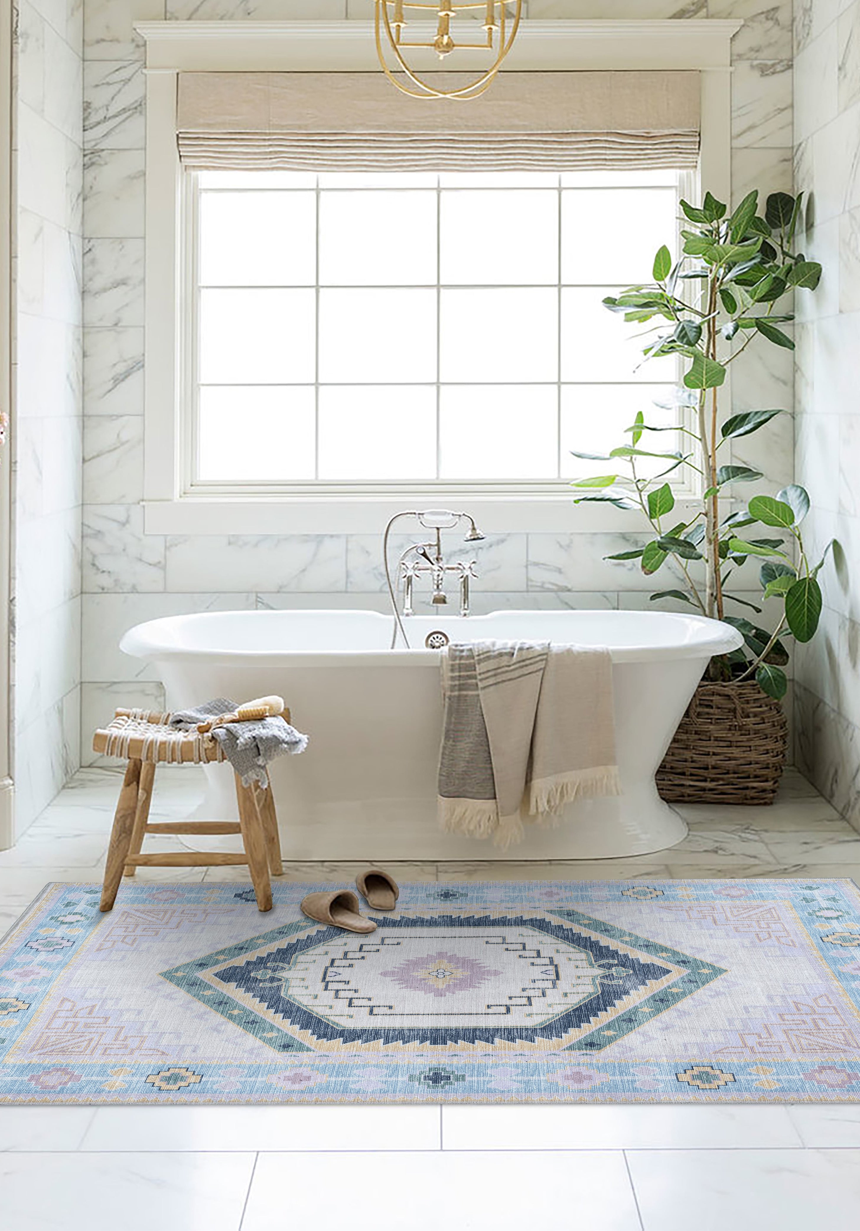 Averill Lavender, Pink & Blue Modern Oushak Rug