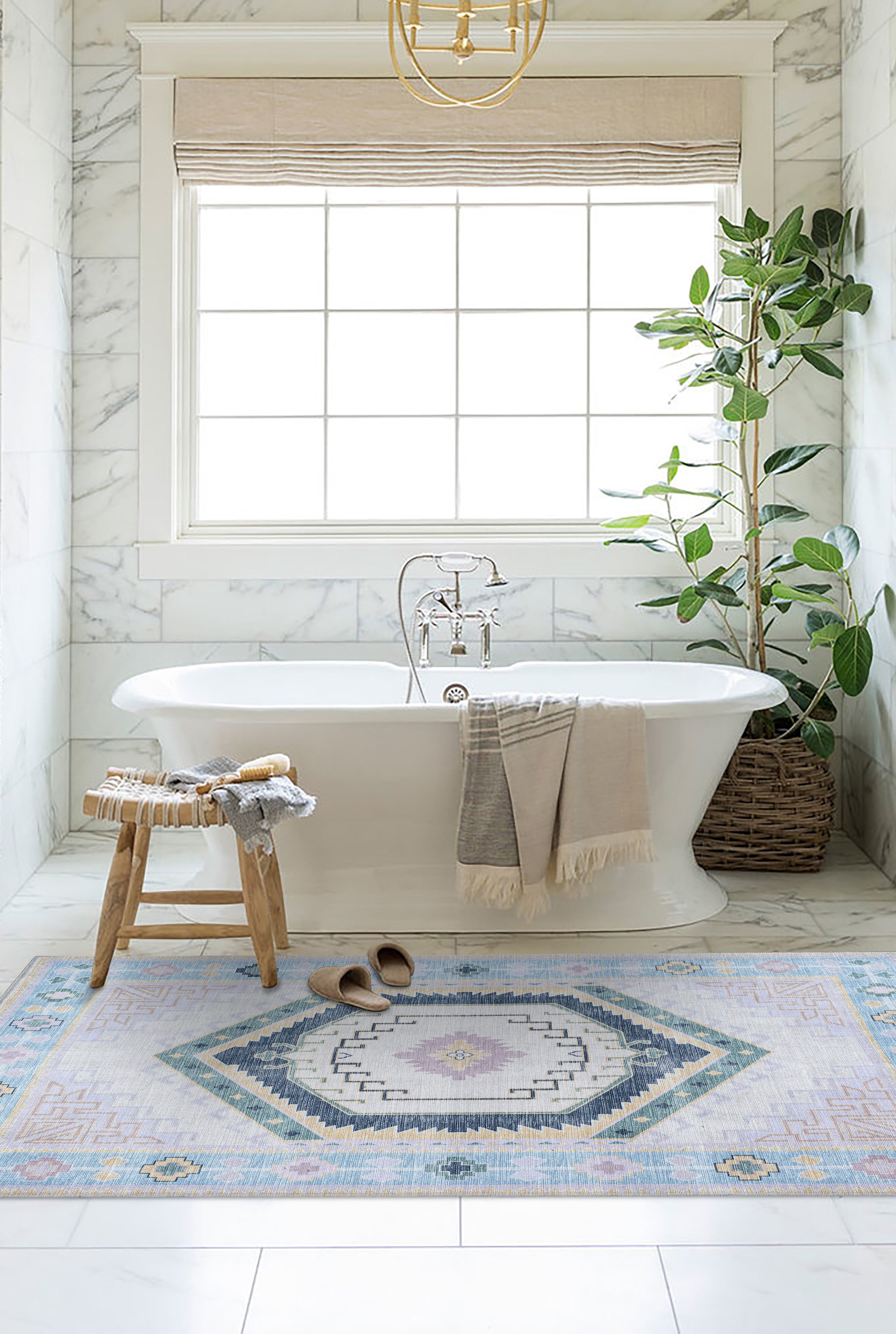 Averill Lavender, Pink & Blue Modern Oushak Rug