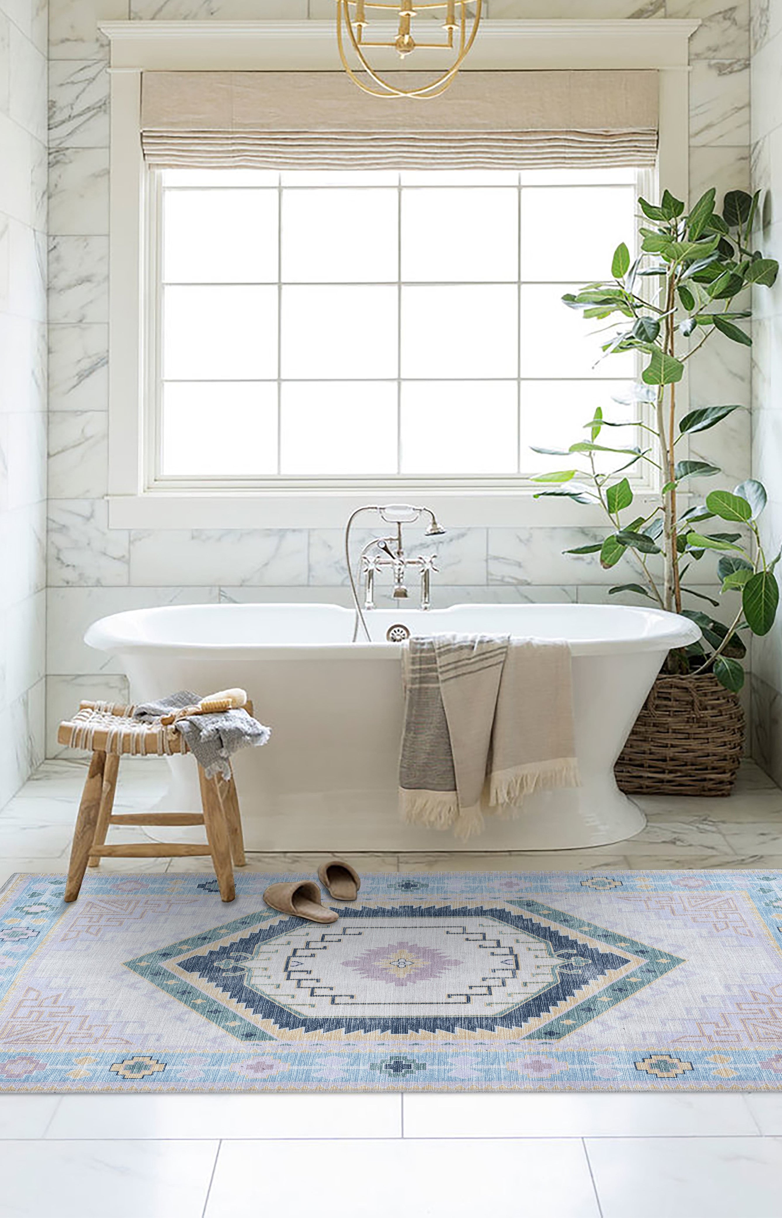 Averill Lavender, Pink & Blue Modern Oushak Rug