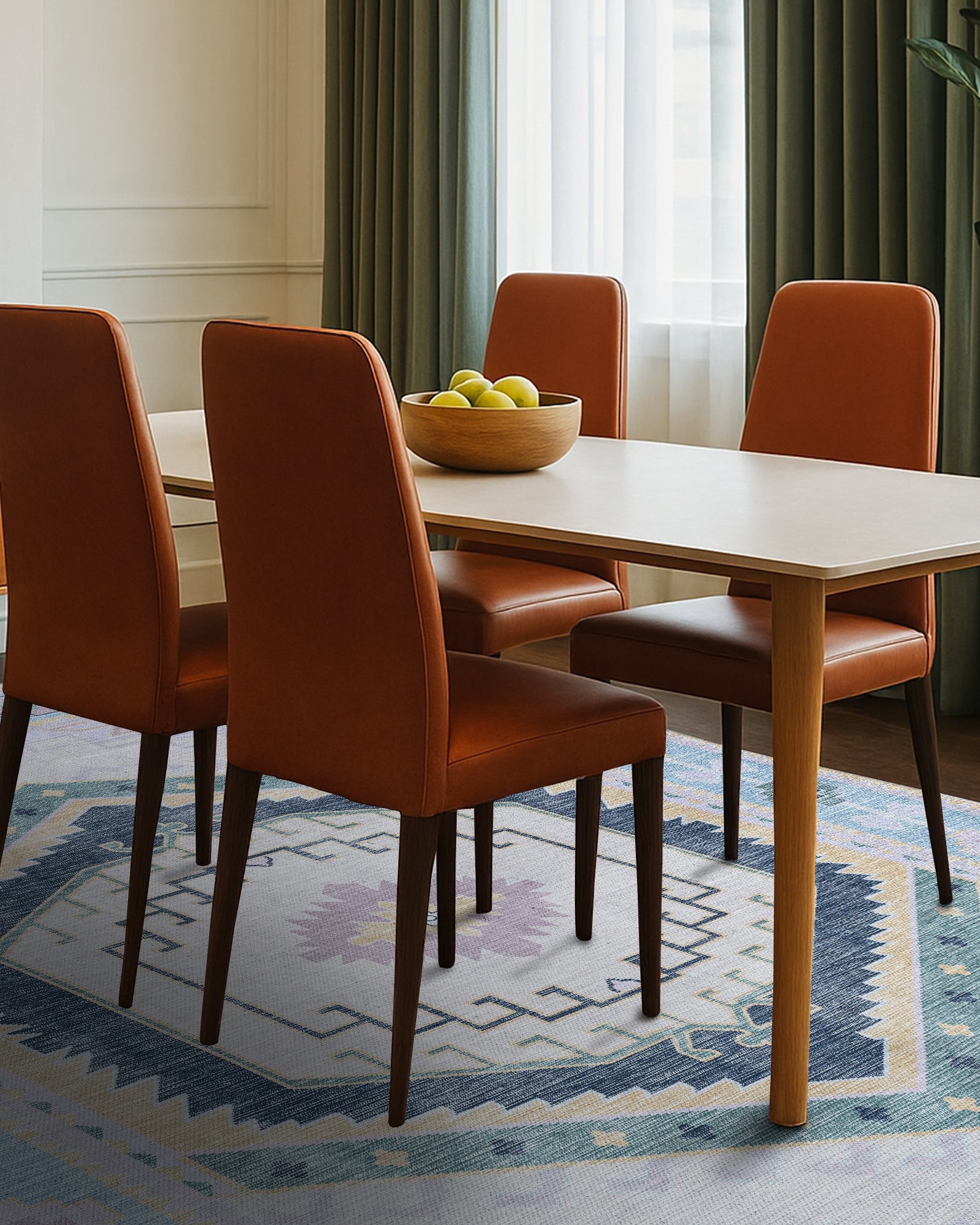 Averill Lavender, Pink & Blue Modern Oushak Rug