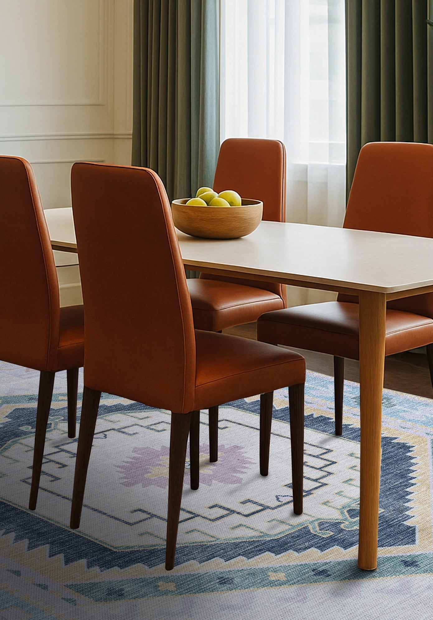 Averill Lavender, Pink & Blue Modern Oushak Rug