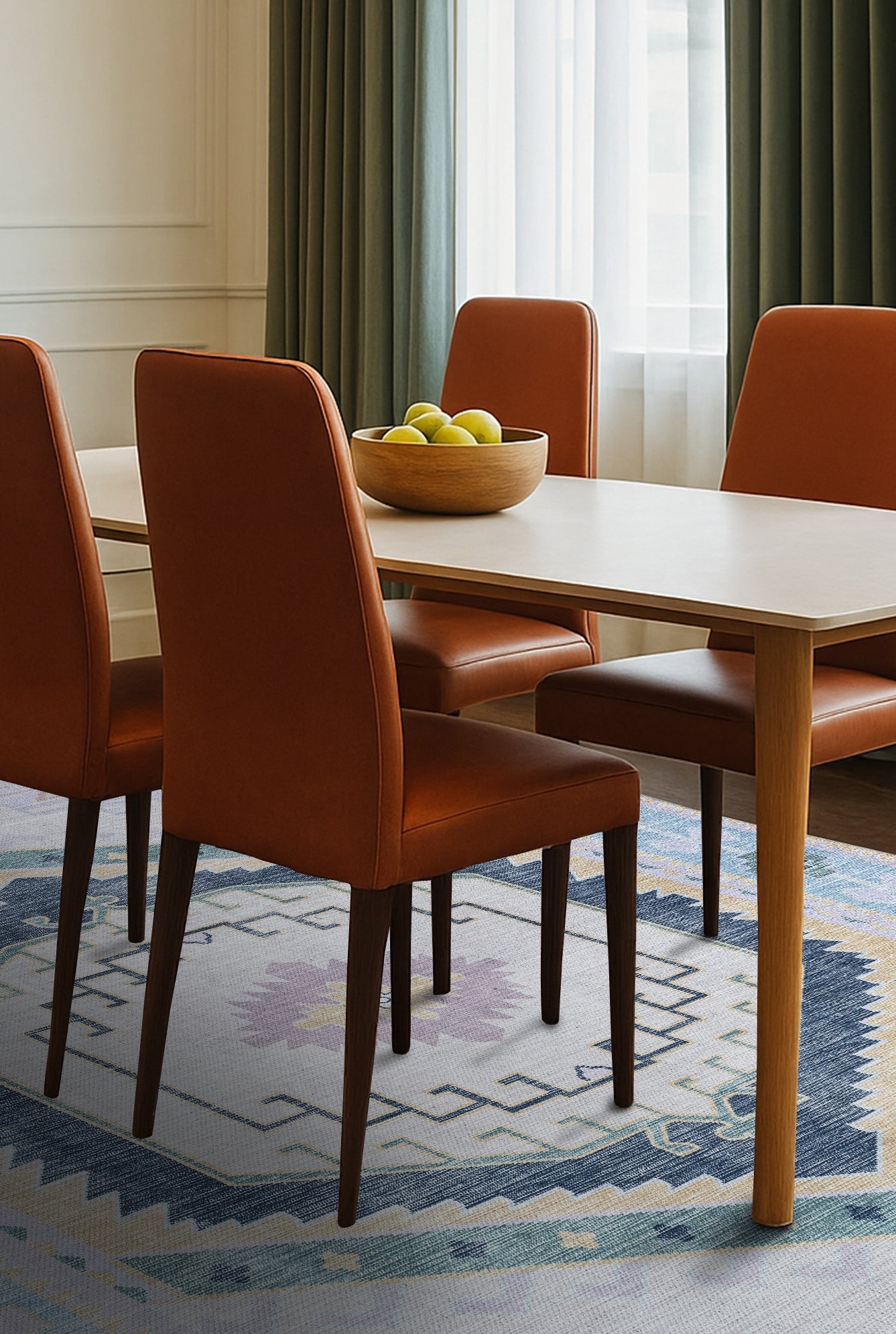 Averill Lavender, Pink & Blue Modern Oushak Rug