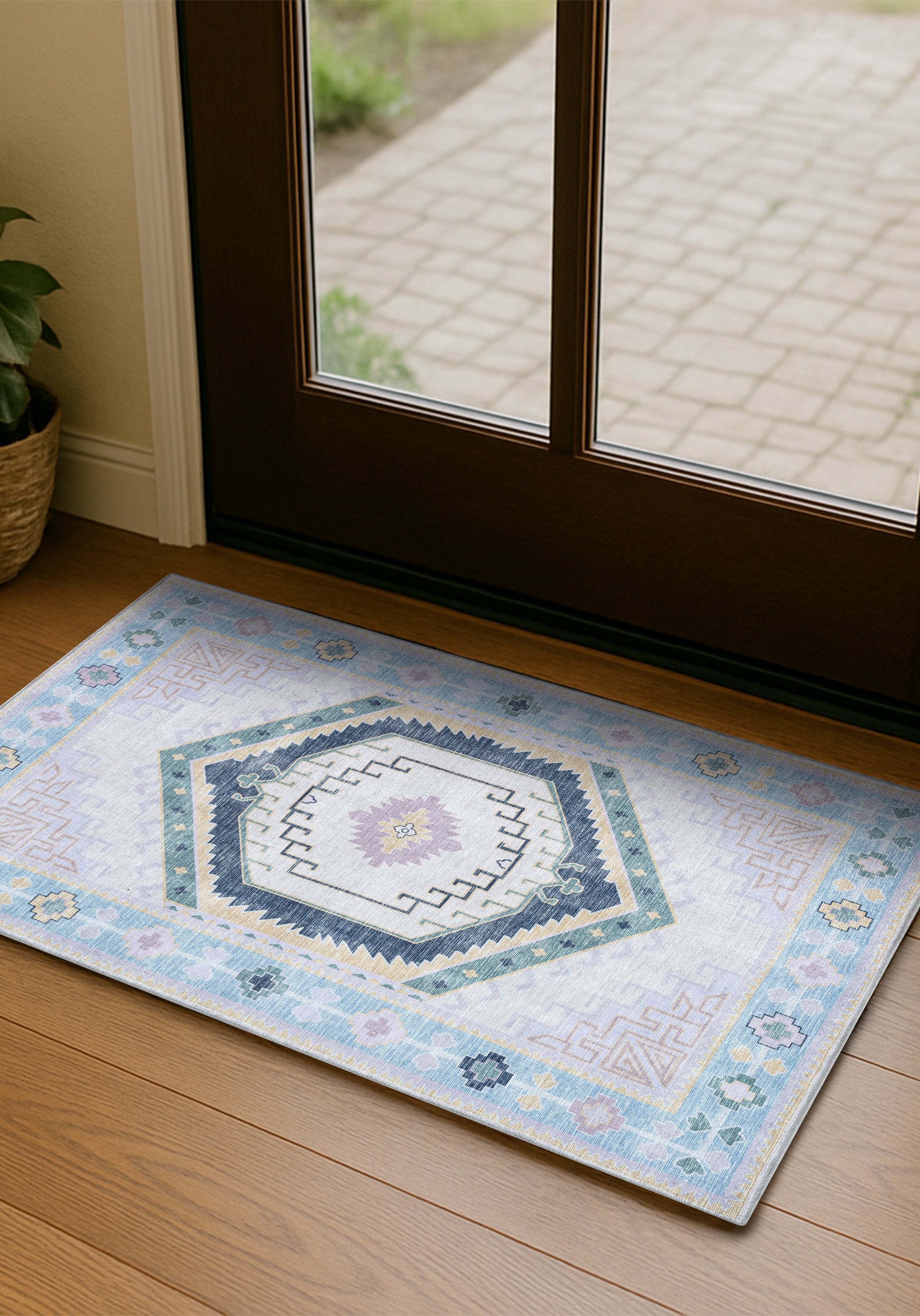 Averill Lavender, Pink & Blue Modern Oushak Rug