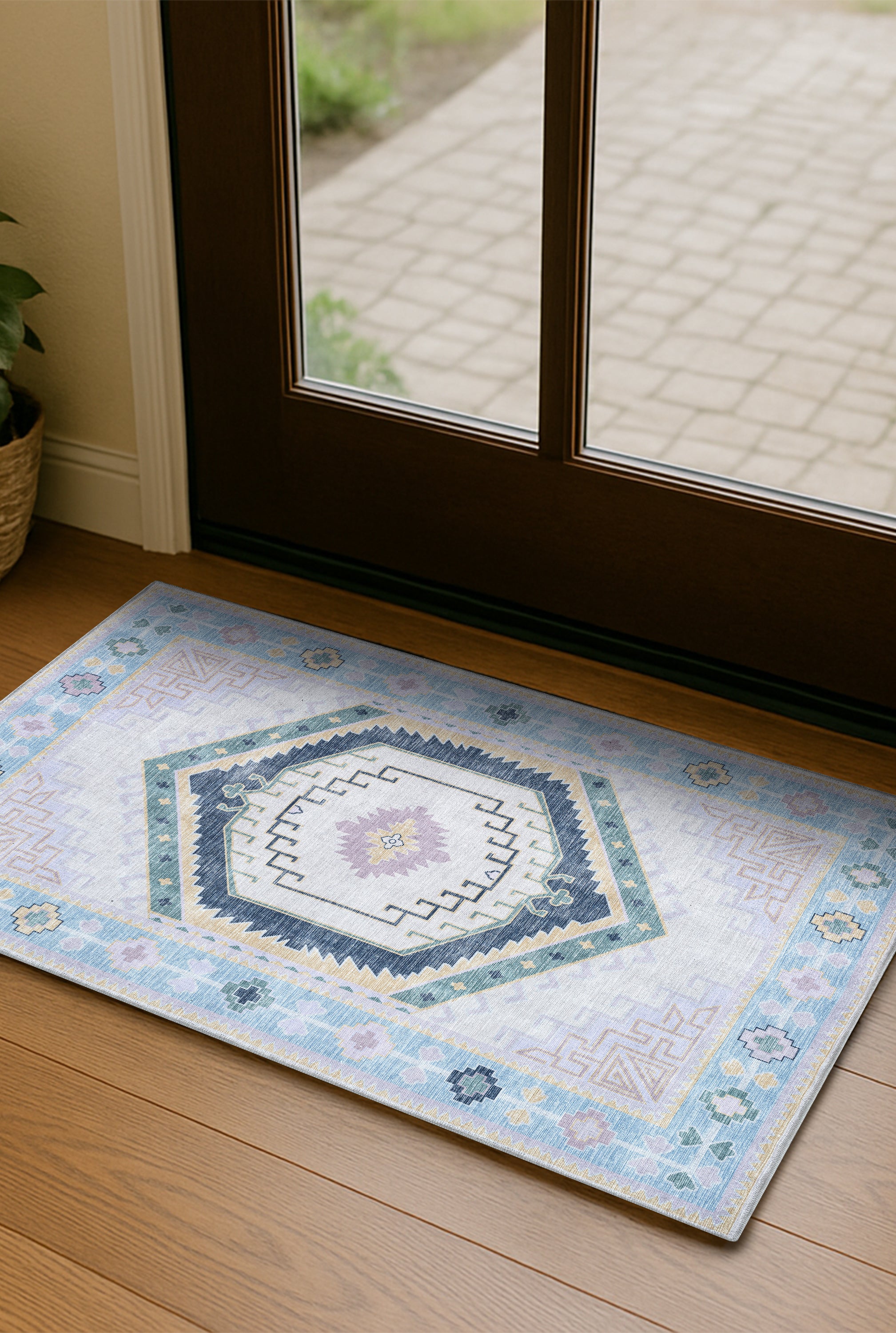 Averill Lavender, Pink & Blue Modern Oushak Rug