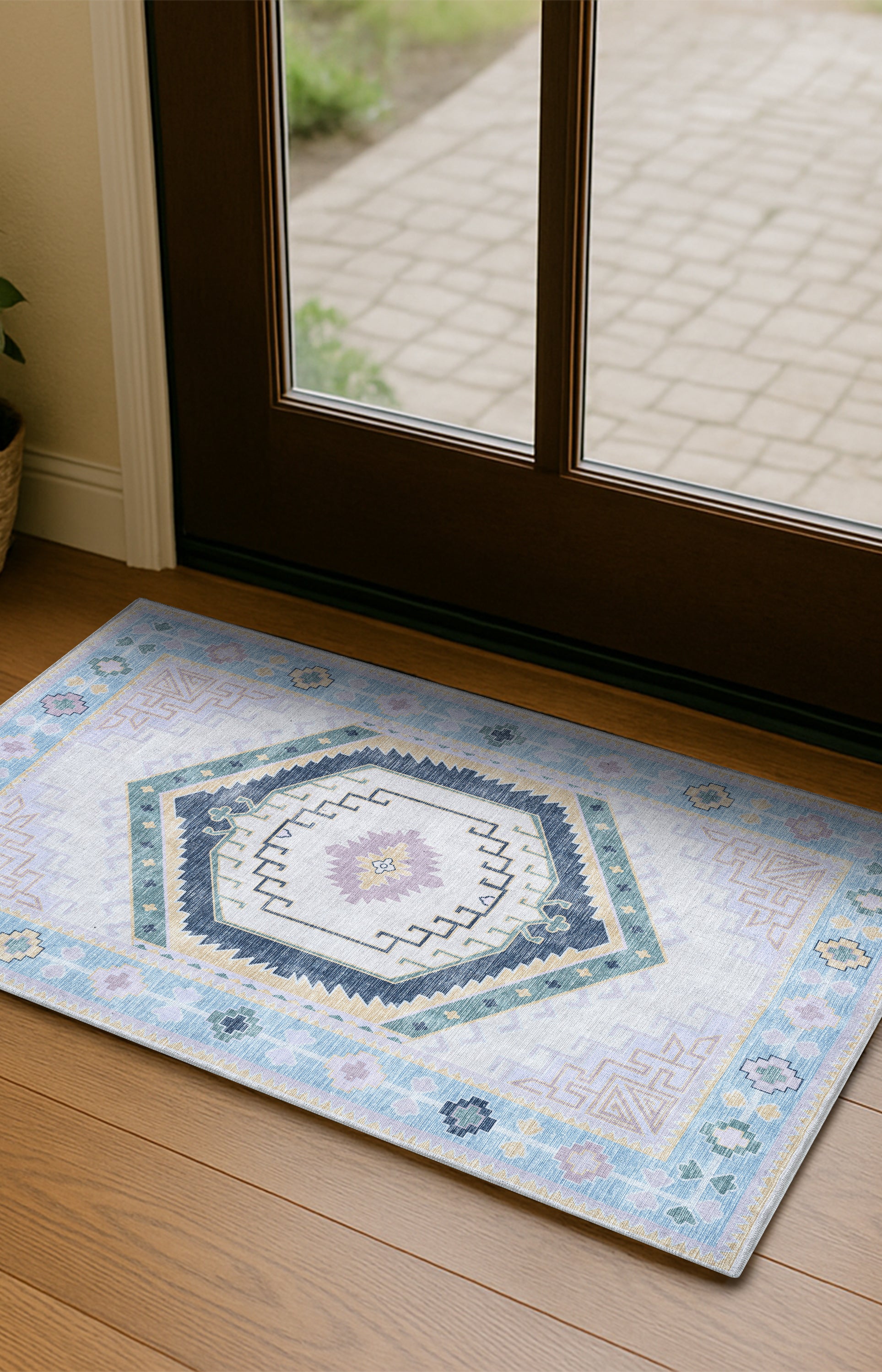 Averill Lavender, Pink & Blue Modern Oushak Rug