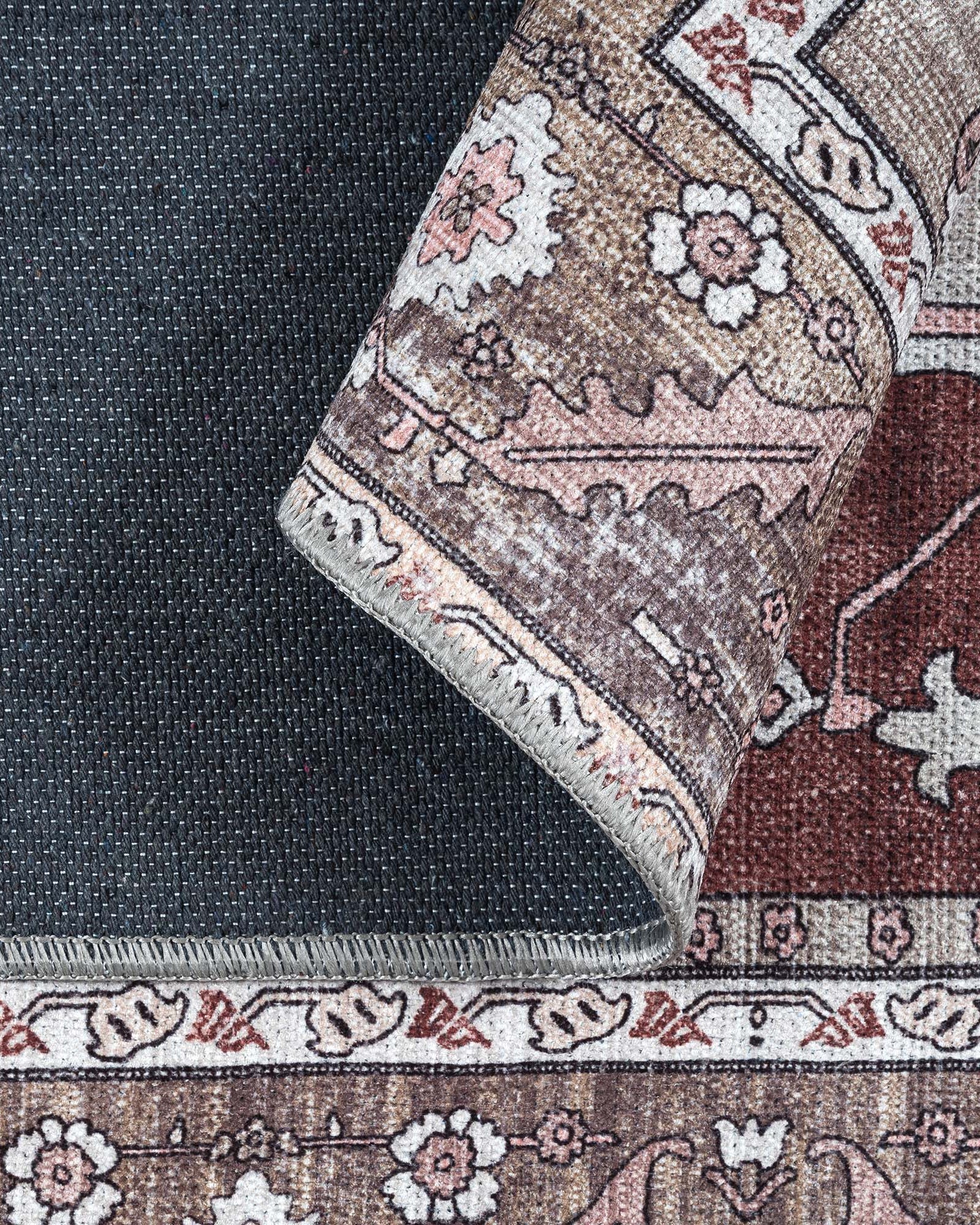 Silas Brown Terracotta Floral Modern Persian Rug