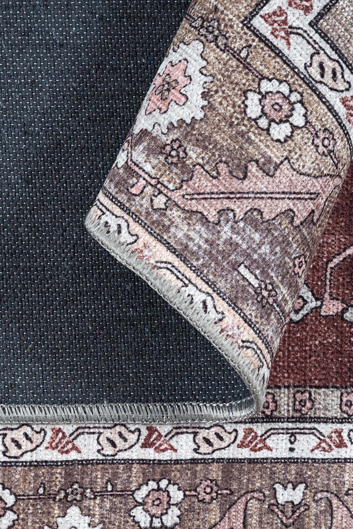 Silas Brown Terracotta Floral Modern Persian Rug