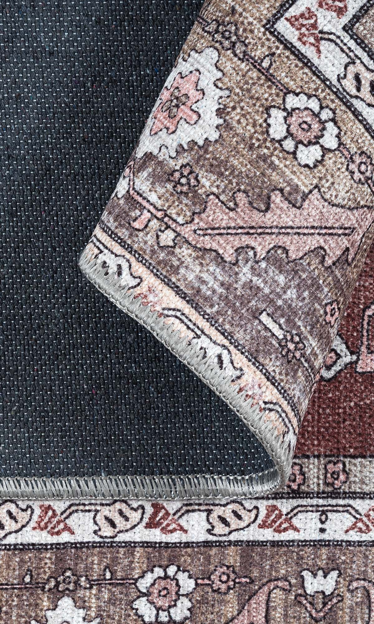 Silas Brown Terracotta Floral Modern Persian Rug