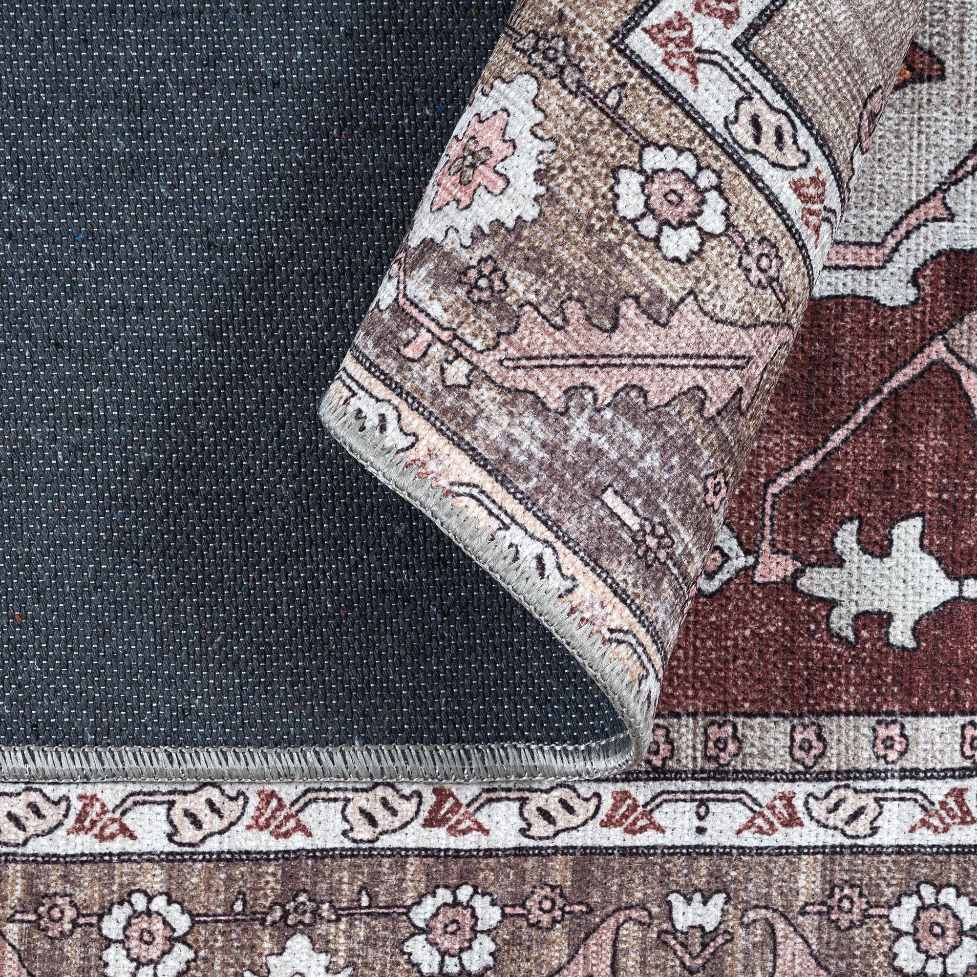 Silas Brown Terracotta Floral Modern Persian Rug