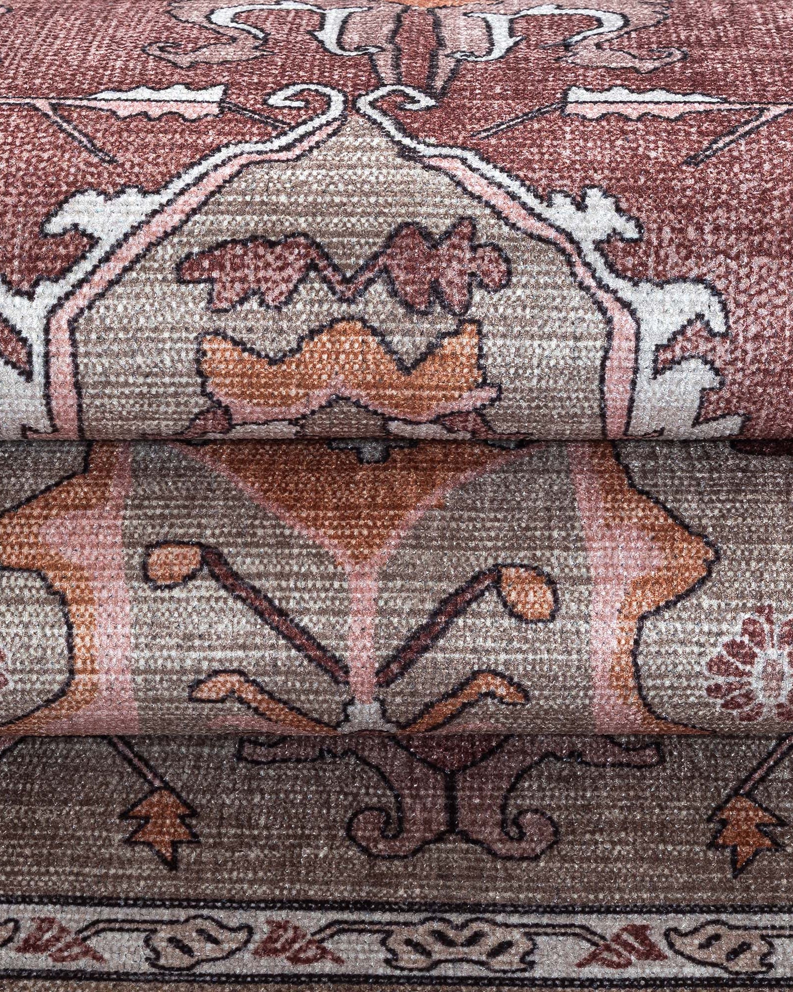 Silas Brown Terracotta Floral Modern Persian Rug