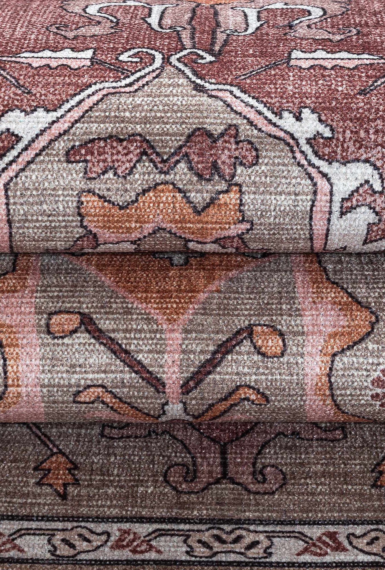 Silas Brown Terracotta Floral Modern Persian Rug