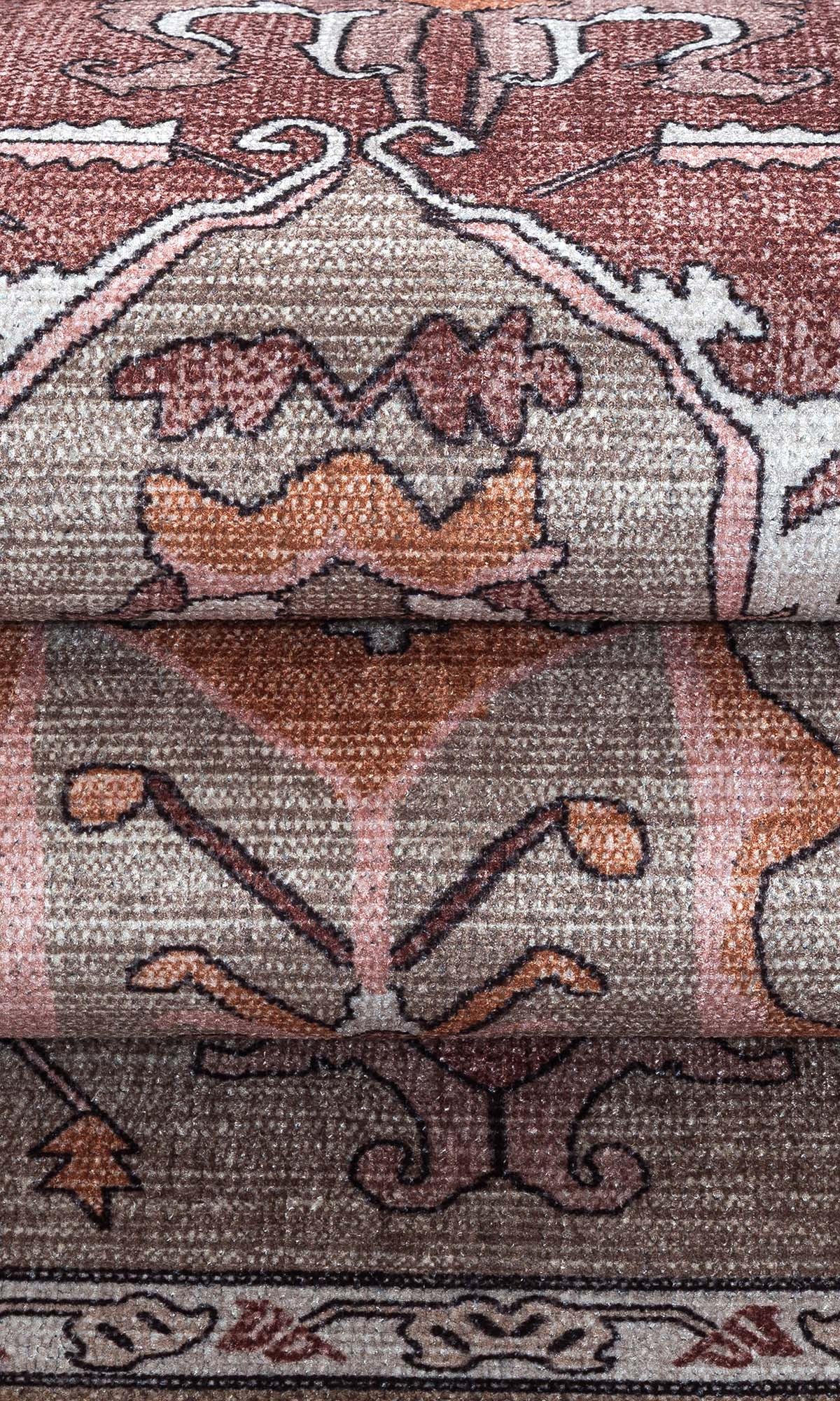 Silas Brown Terracotta Floral Modern Persian Rug