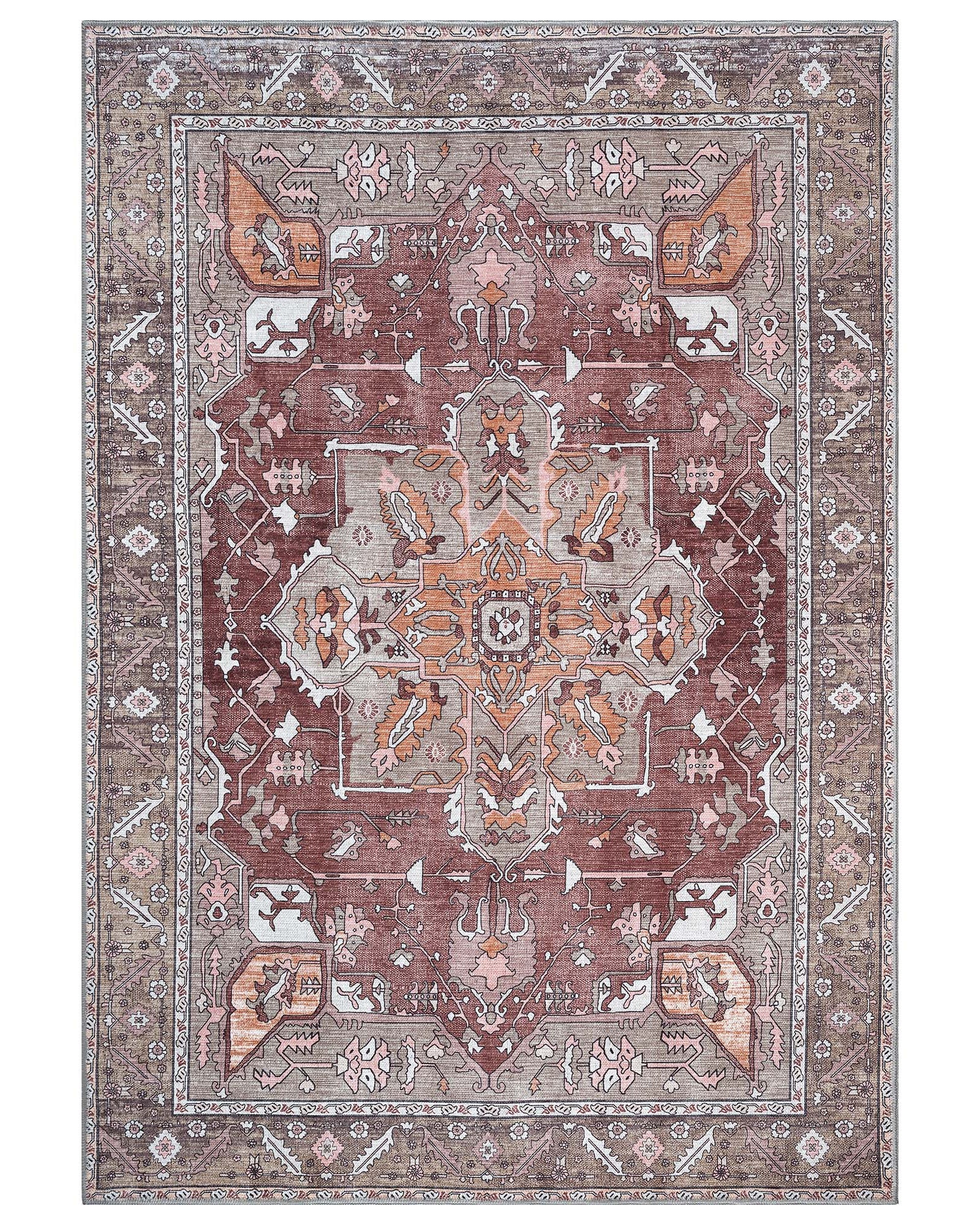 Silas Brown Terracotta Floral Modern Persian Rug