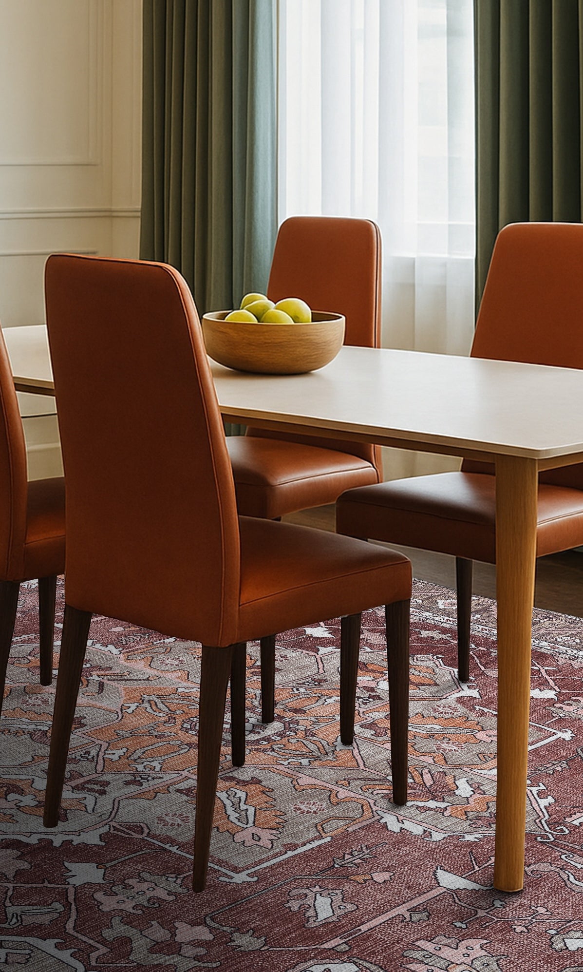 Silas Brown Terracotta Floral Modern Persian Rug