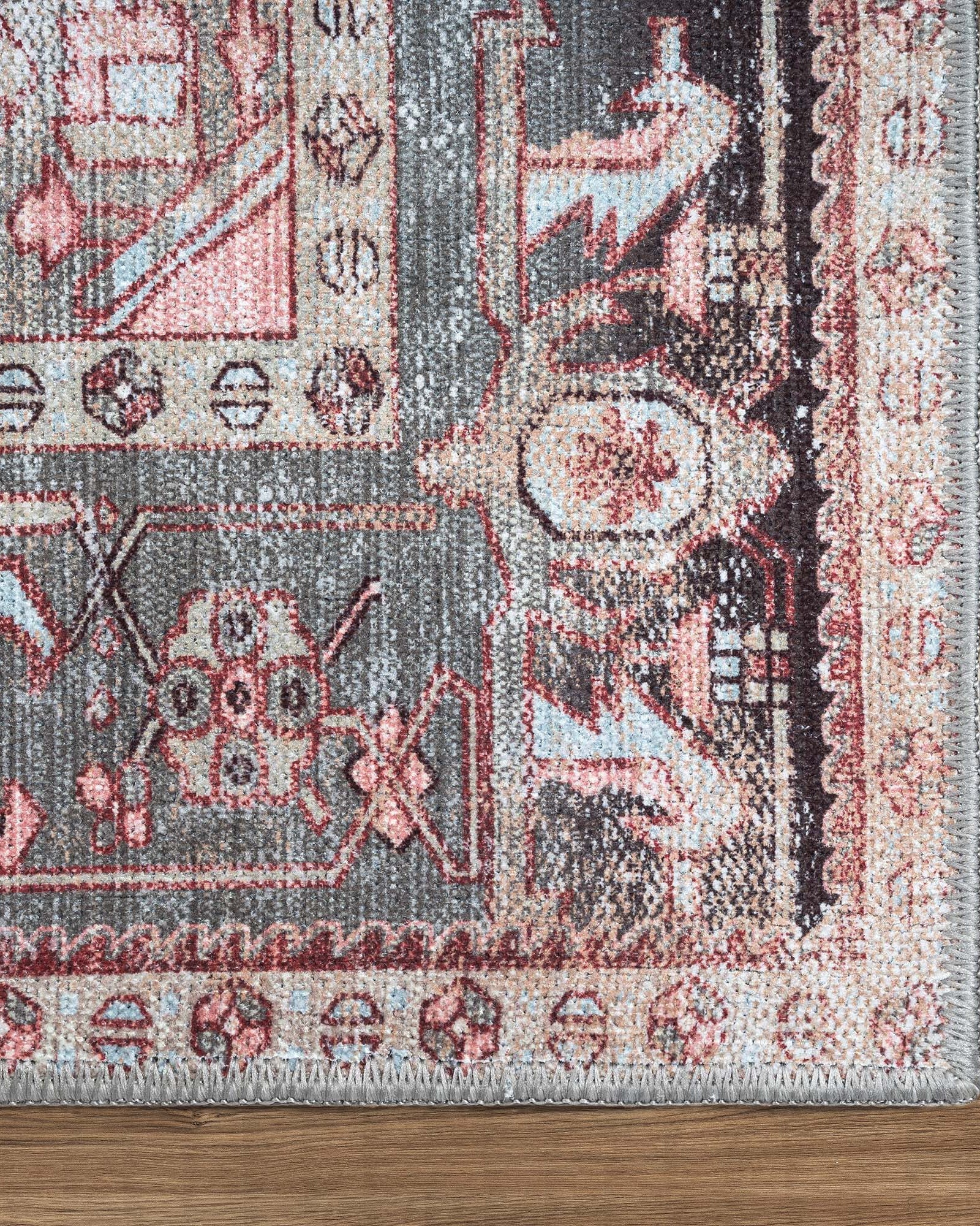 Rayan Terracotta Distressed Modern Persian Rug