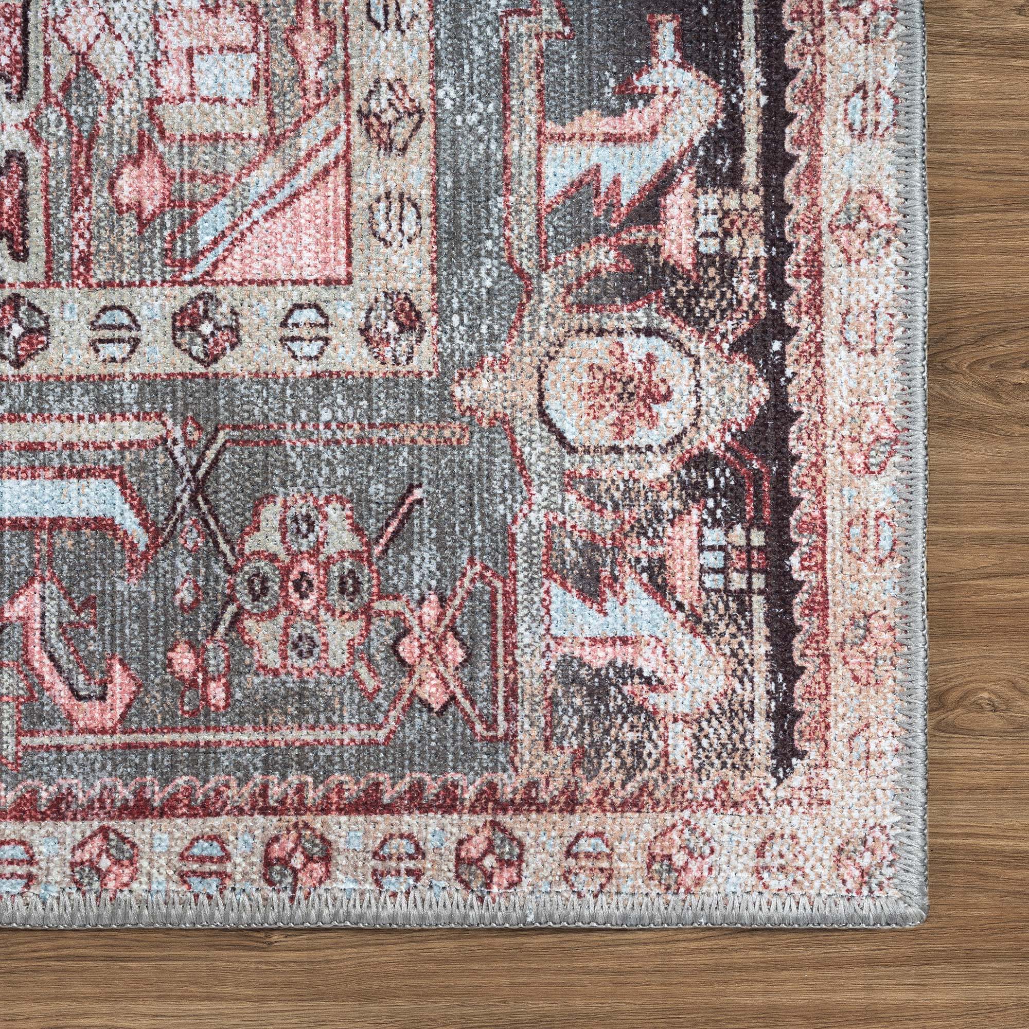 Rayan Terracotta Distressed Modern Persian Rug