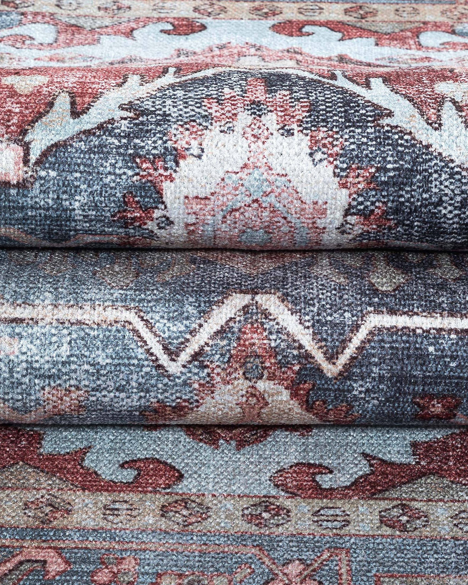 Rayan Terracotta Distressed Modern Persian Rug