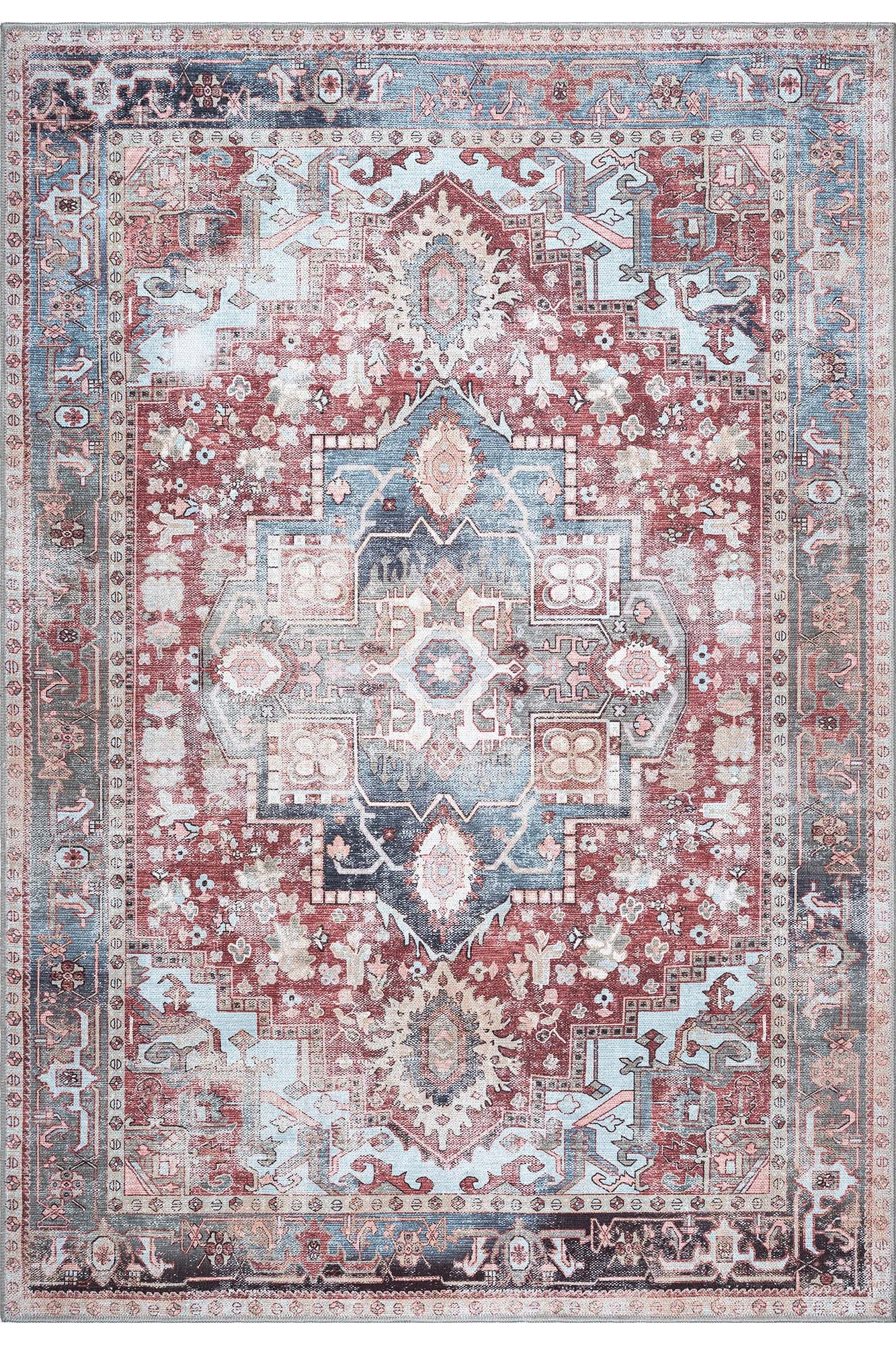 Rayan Terracotta Distressed Modern Persian Rug