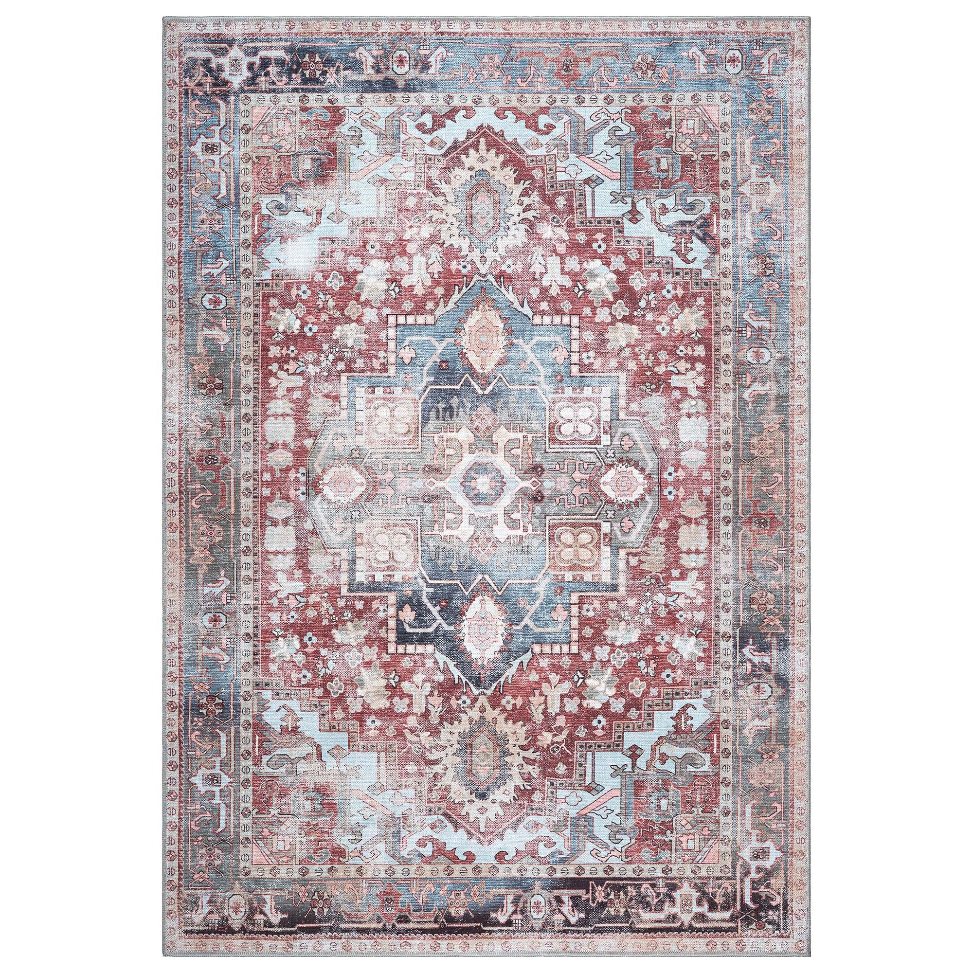 Rayan Terracotta Distressed Modern Persian Rug