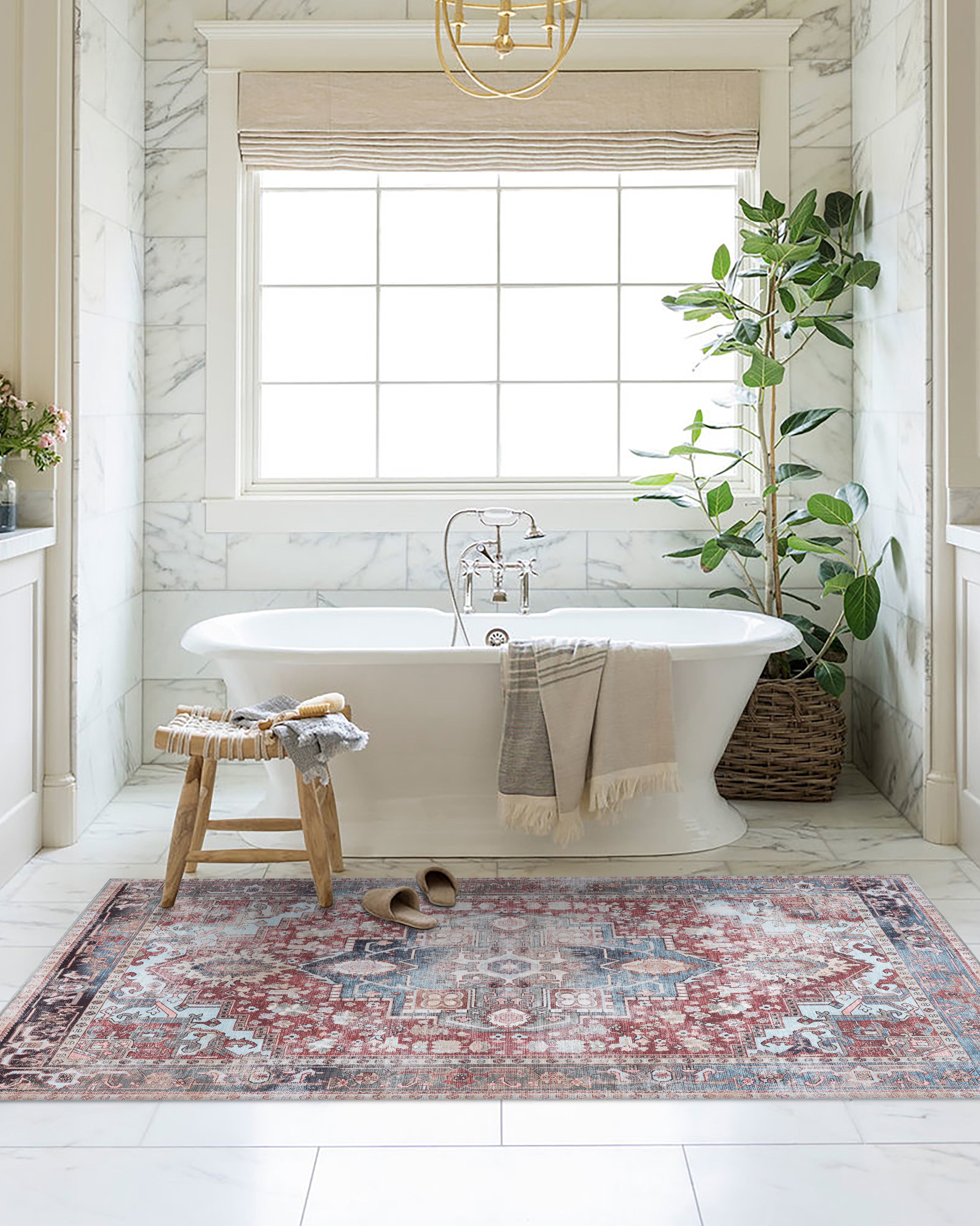 Rayan Terracotta Distressed Modern Persian Rug