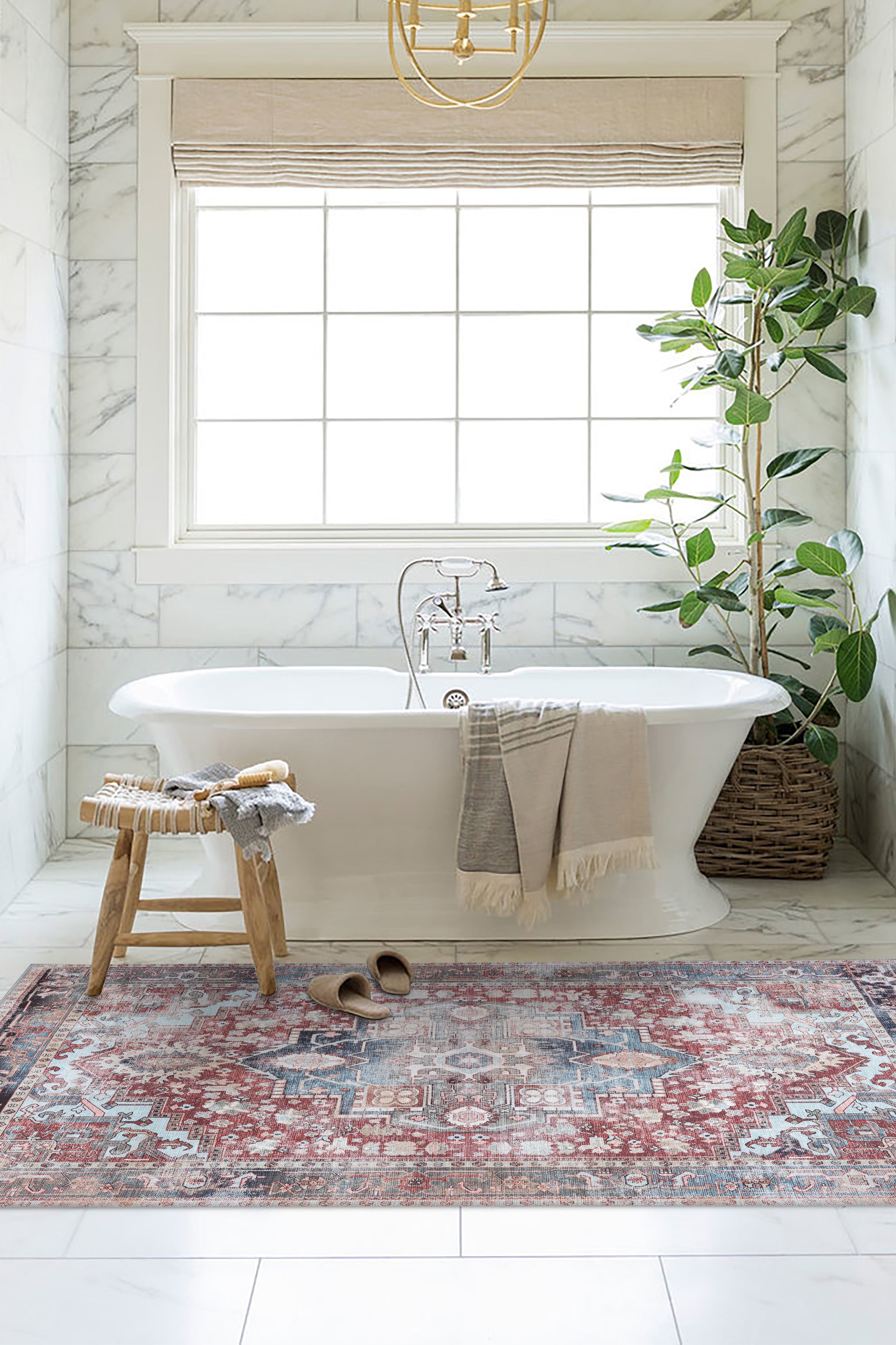 Rayan Terracotta Distressed Modern Persian Rug