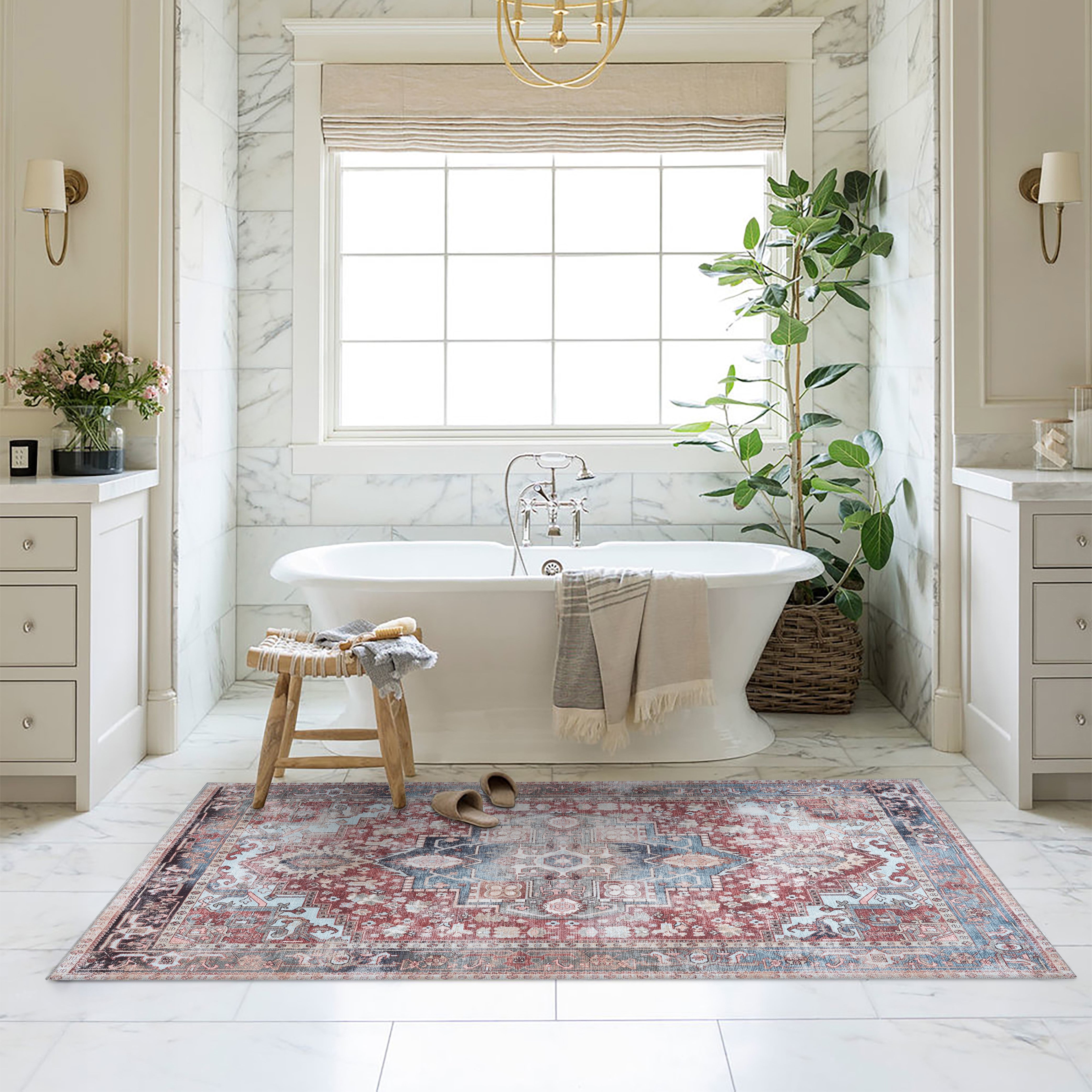 Rayan Terracotta Distressed Modern Persian Rug