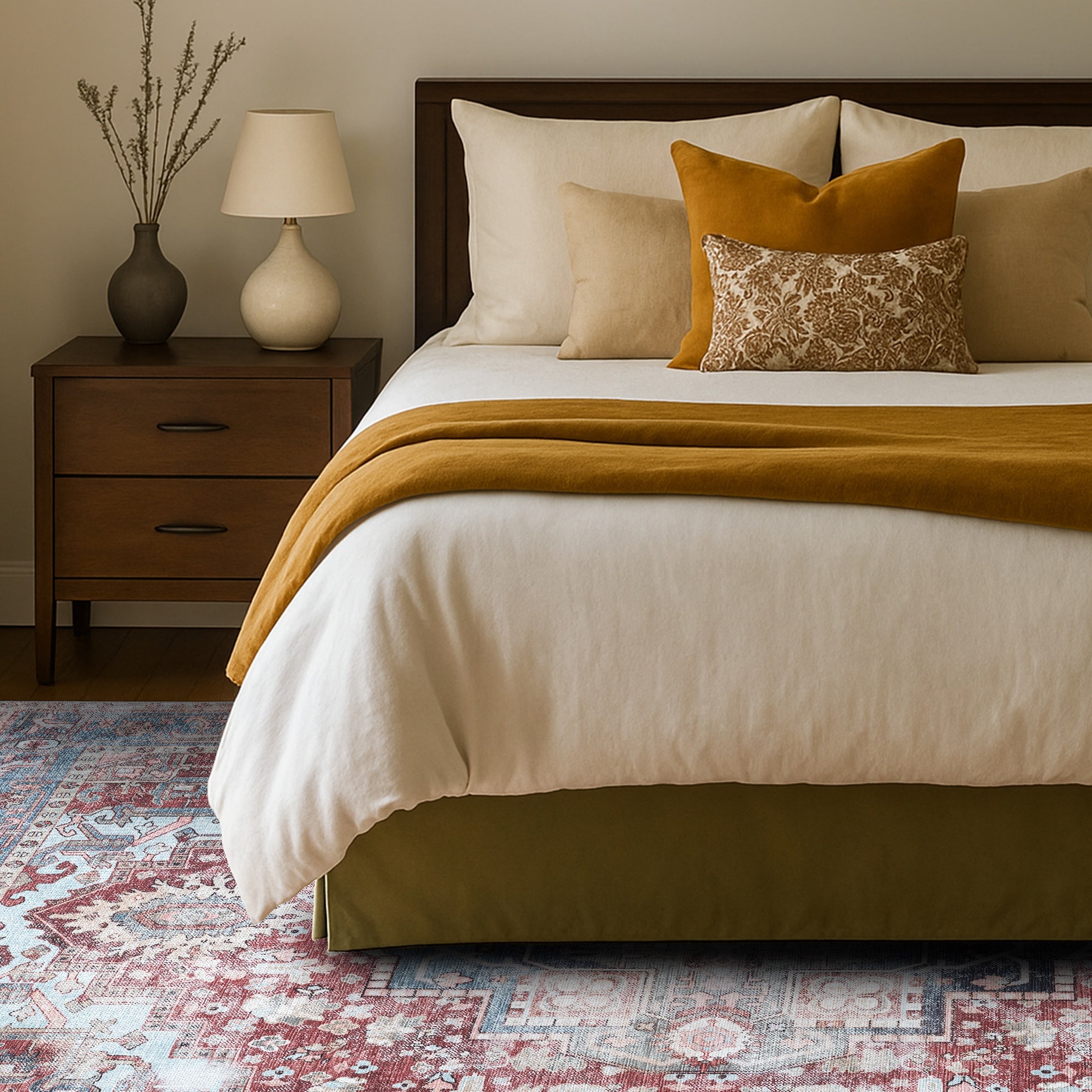 Rayan Terracotta Distressed Modern Persian Rug