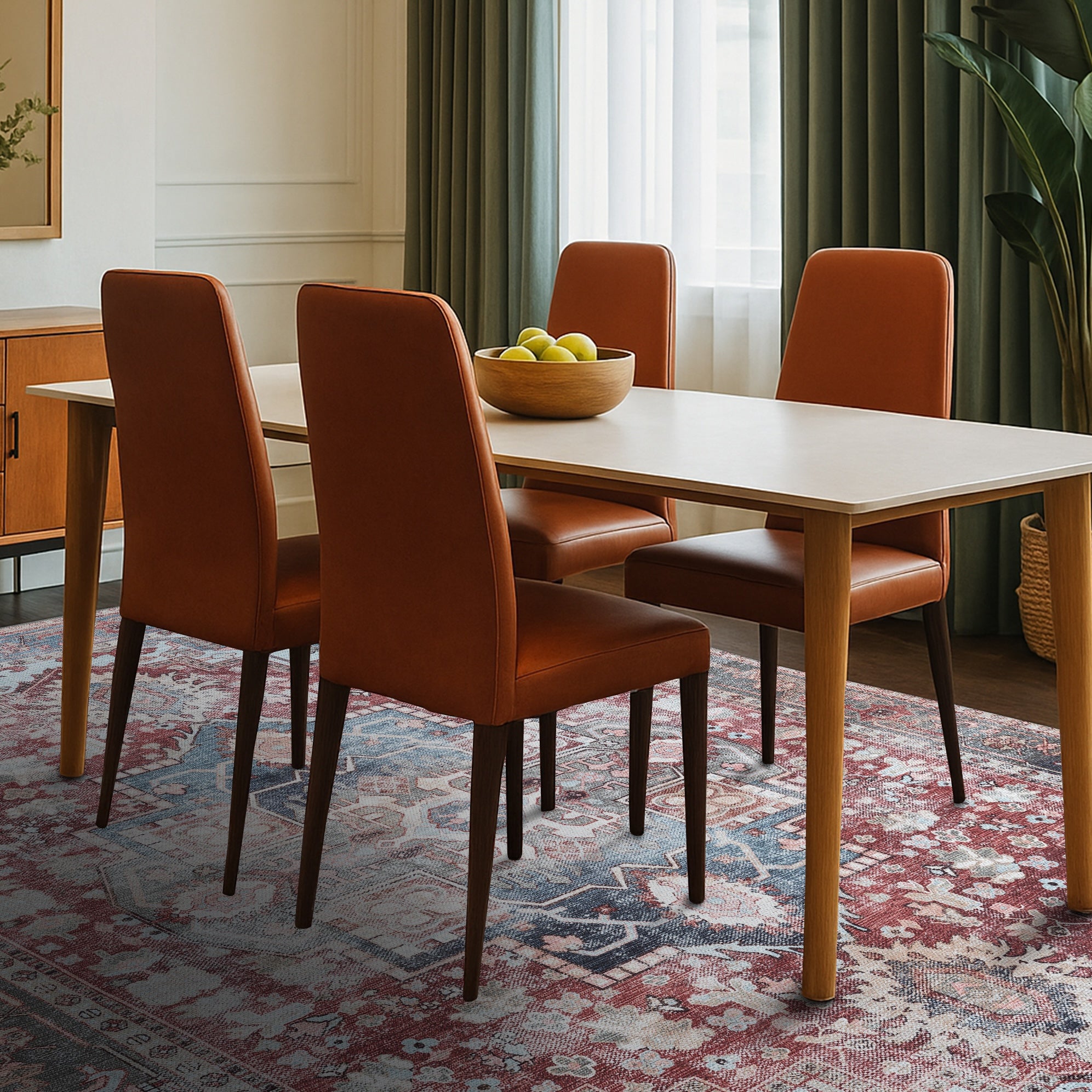 Rayan Terracotta Distressed Modern Persian Rug