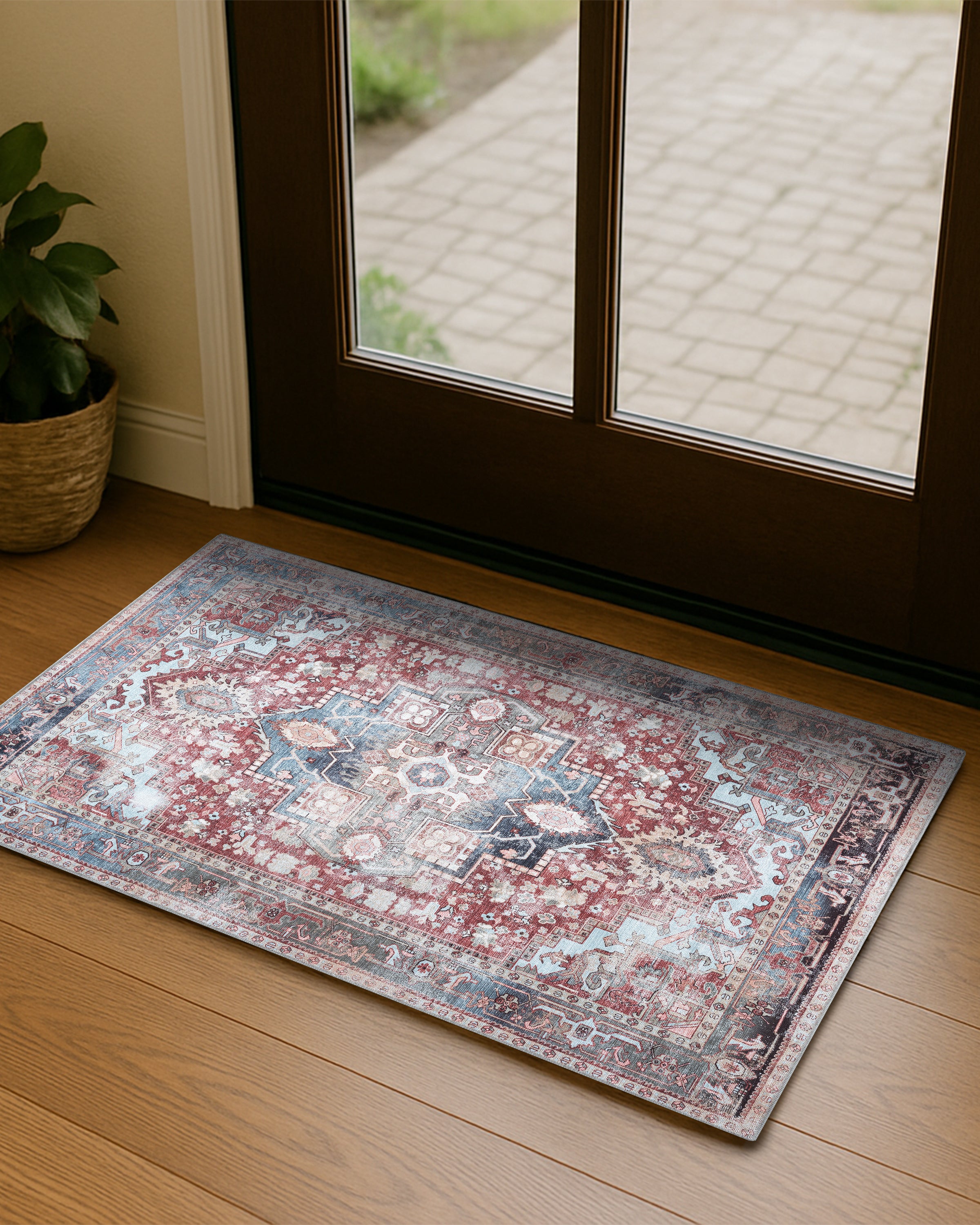 Rayan Terracotta Distressed Modern Persian Rug
