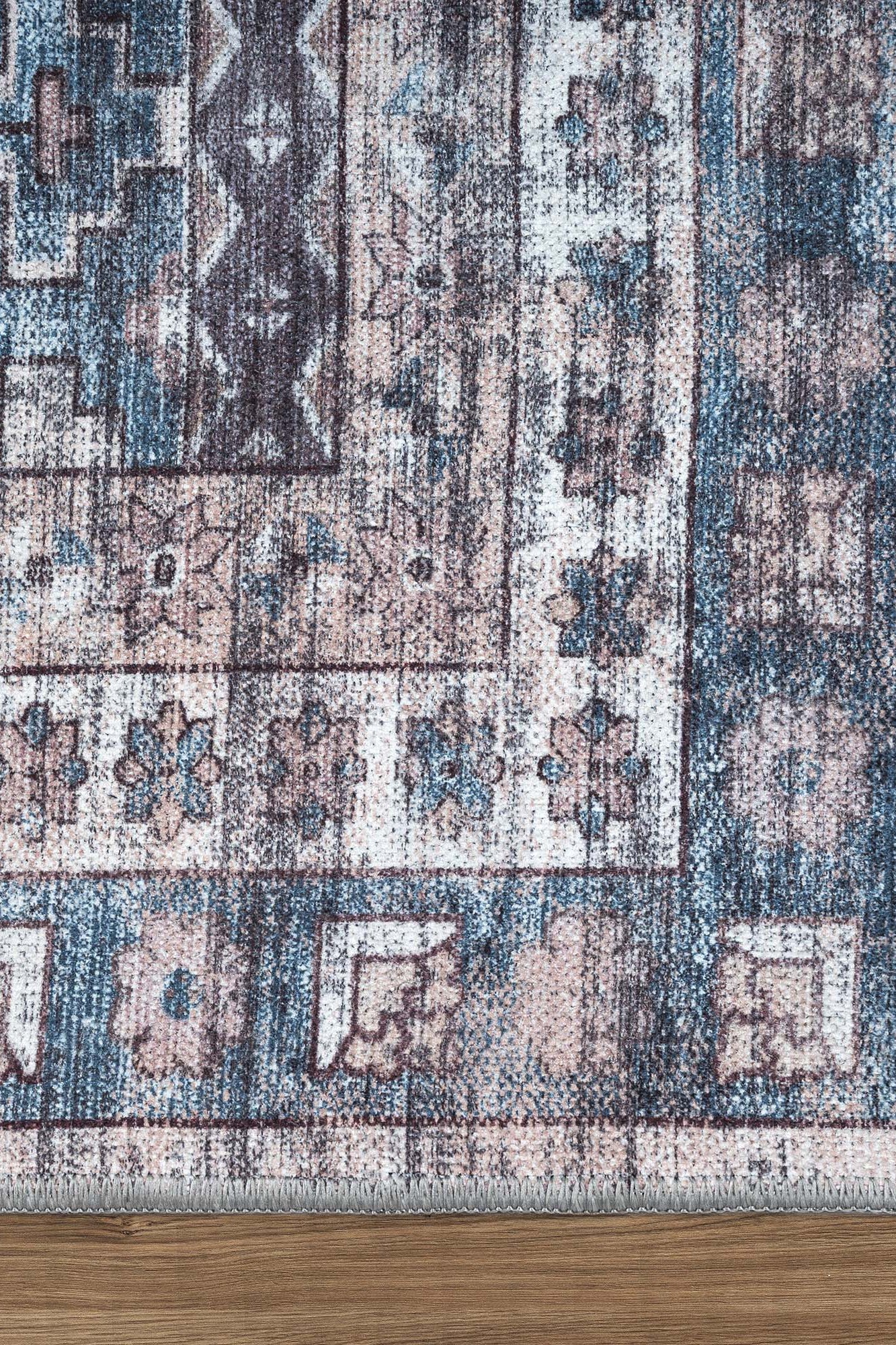 Emerson Navy Cream Modern Distressed Persian Rug