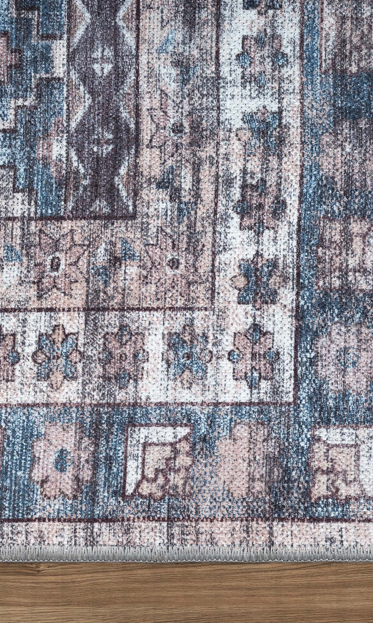 Emerson Navy Cream Modern Distressed Persian Rug