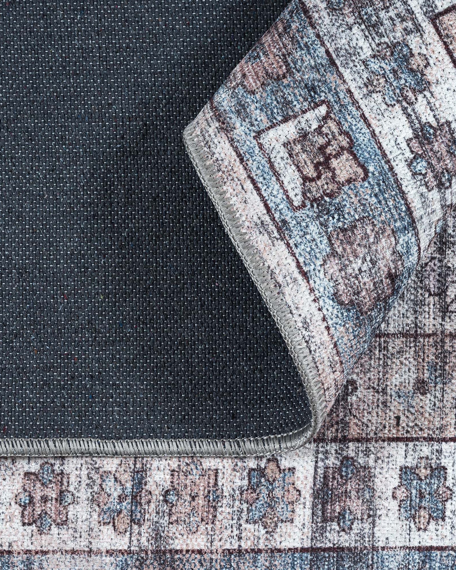 Emerson Navy Cream Modern Distressed Persian Rug