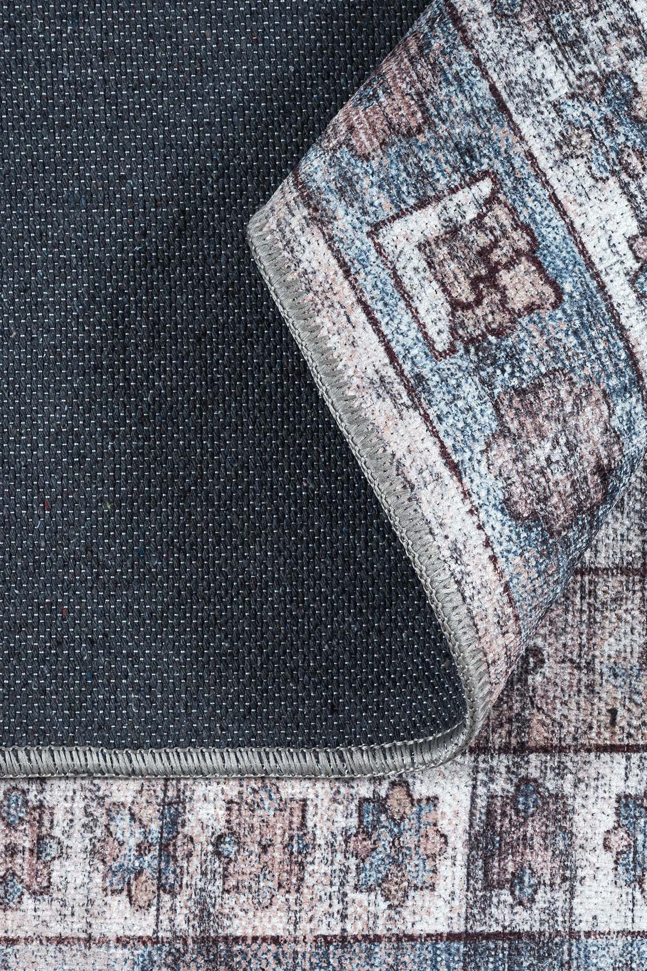 Emerson Navy Cream Modern Distressed Persian Rug