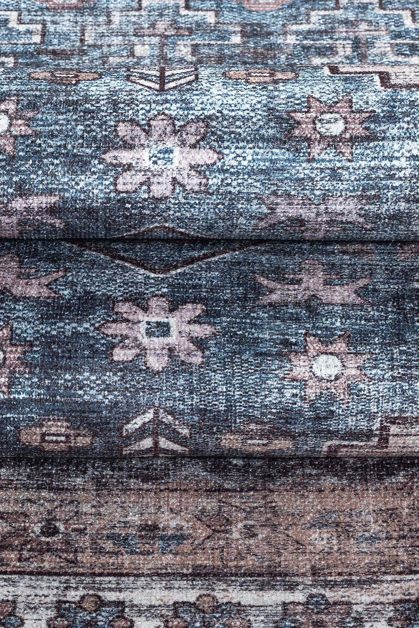 Emerson Navy Cream Modern Distressed Persian Rug