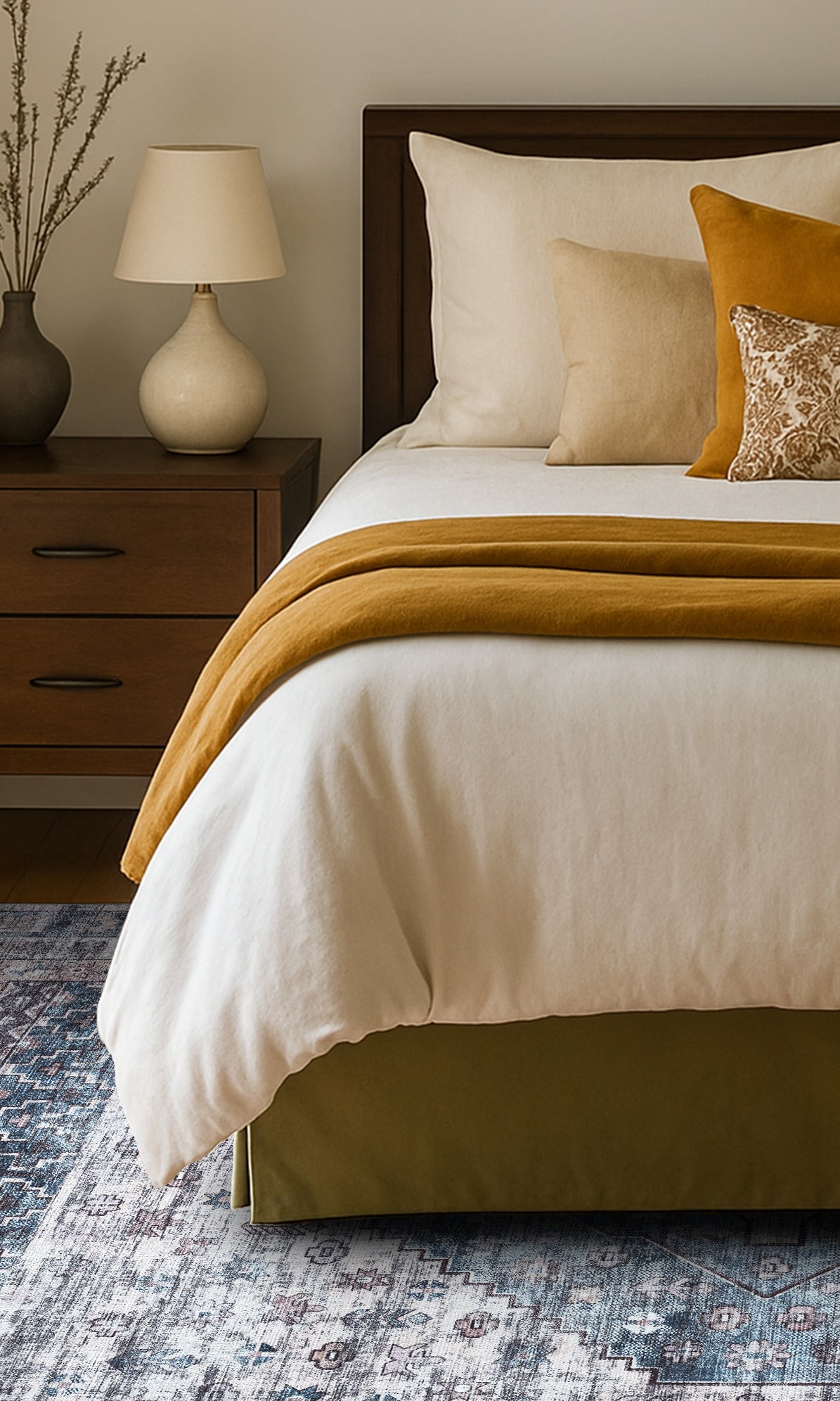 Emerson Navy Cream Modern Distressed Persian Rug