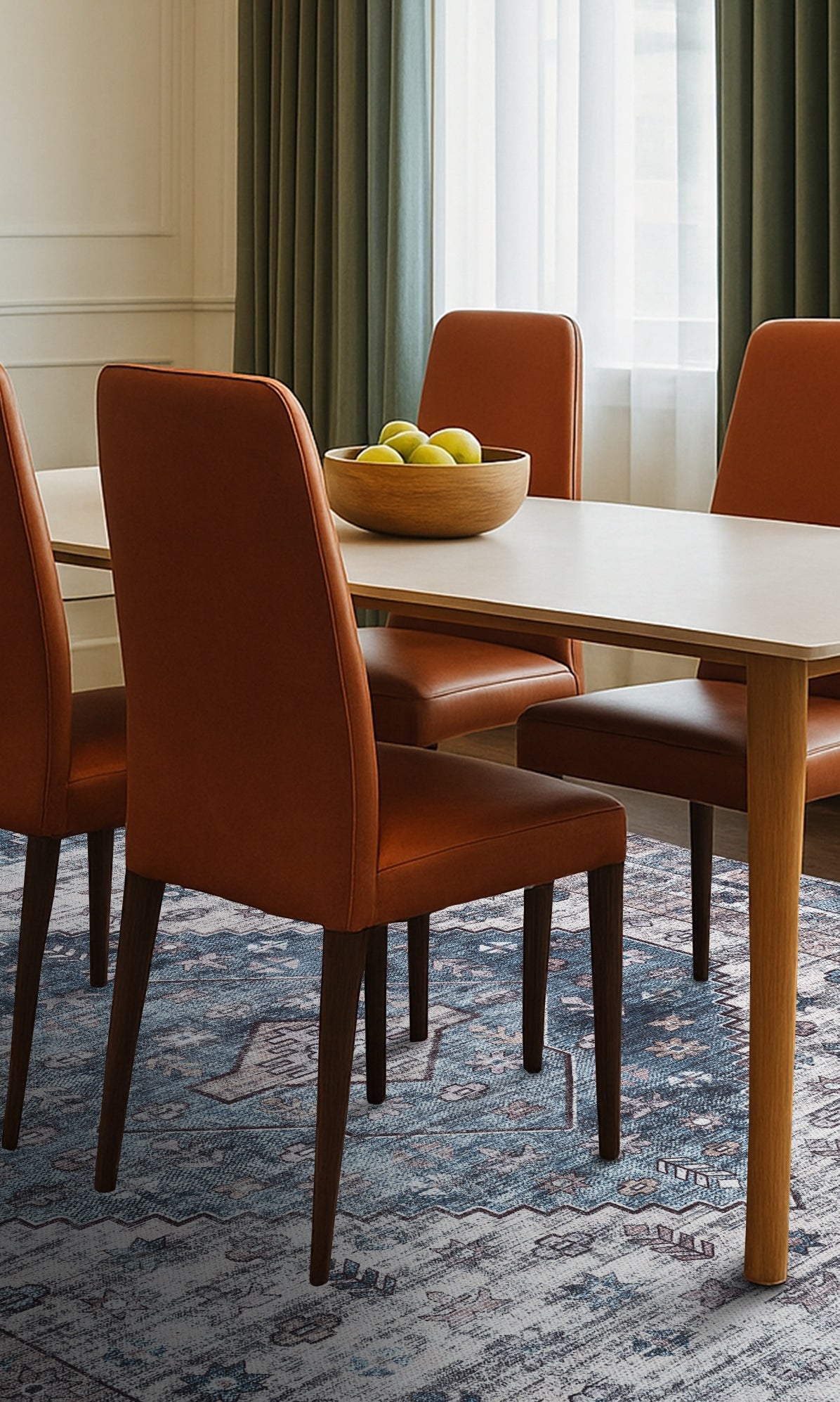 Emerson Navy Cream Modern Distressed Persian Rug