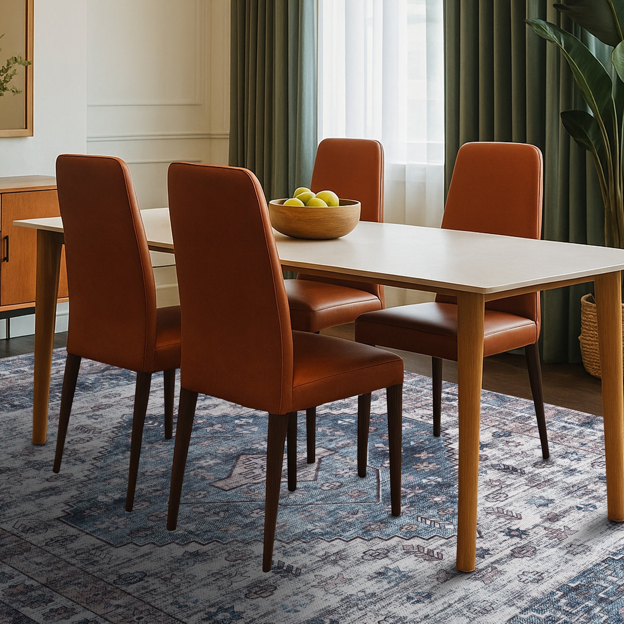 Emerson Navy Cream Modern Distressed Persian Rug