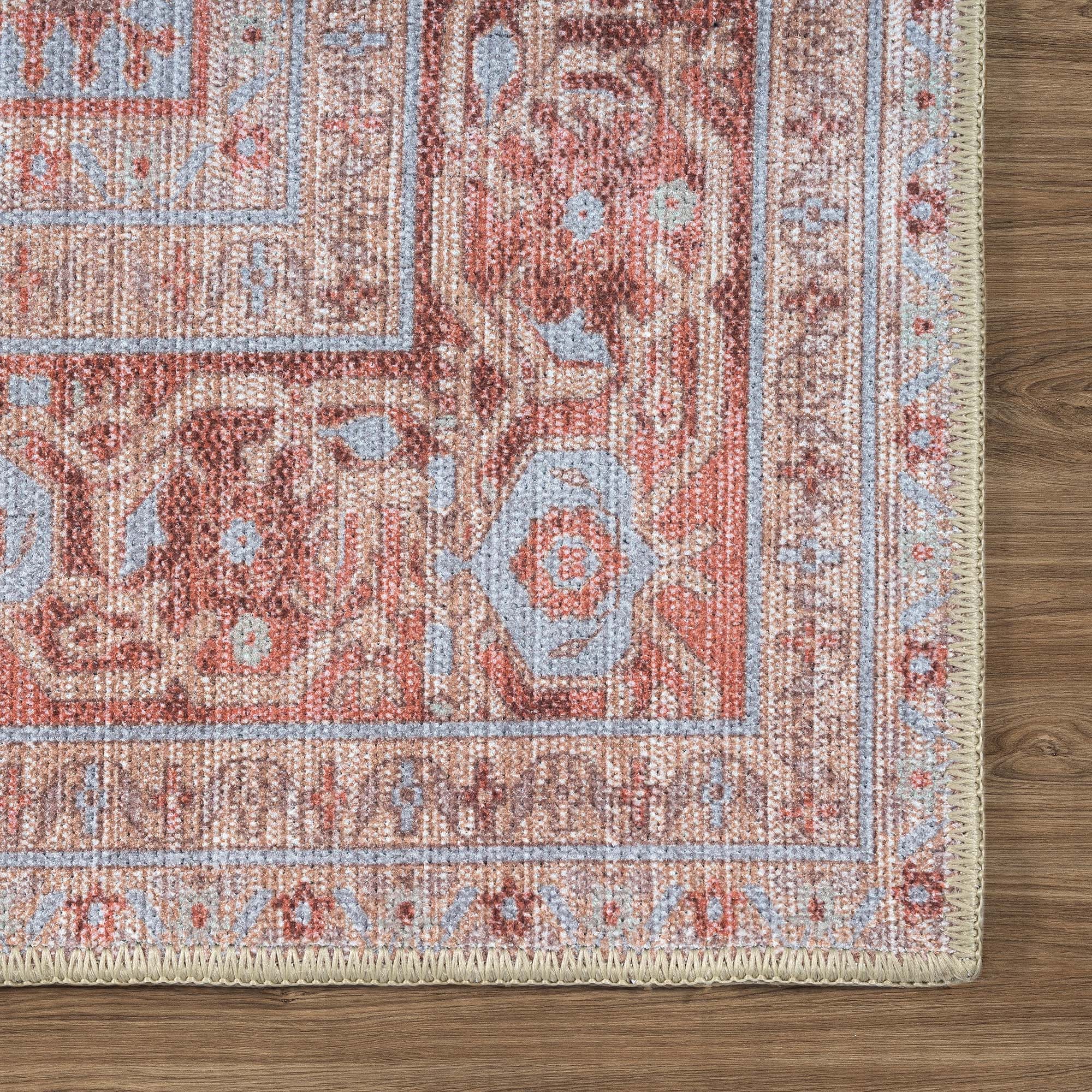 Yvonne Earth Tone Brown Distressed Persian Rug