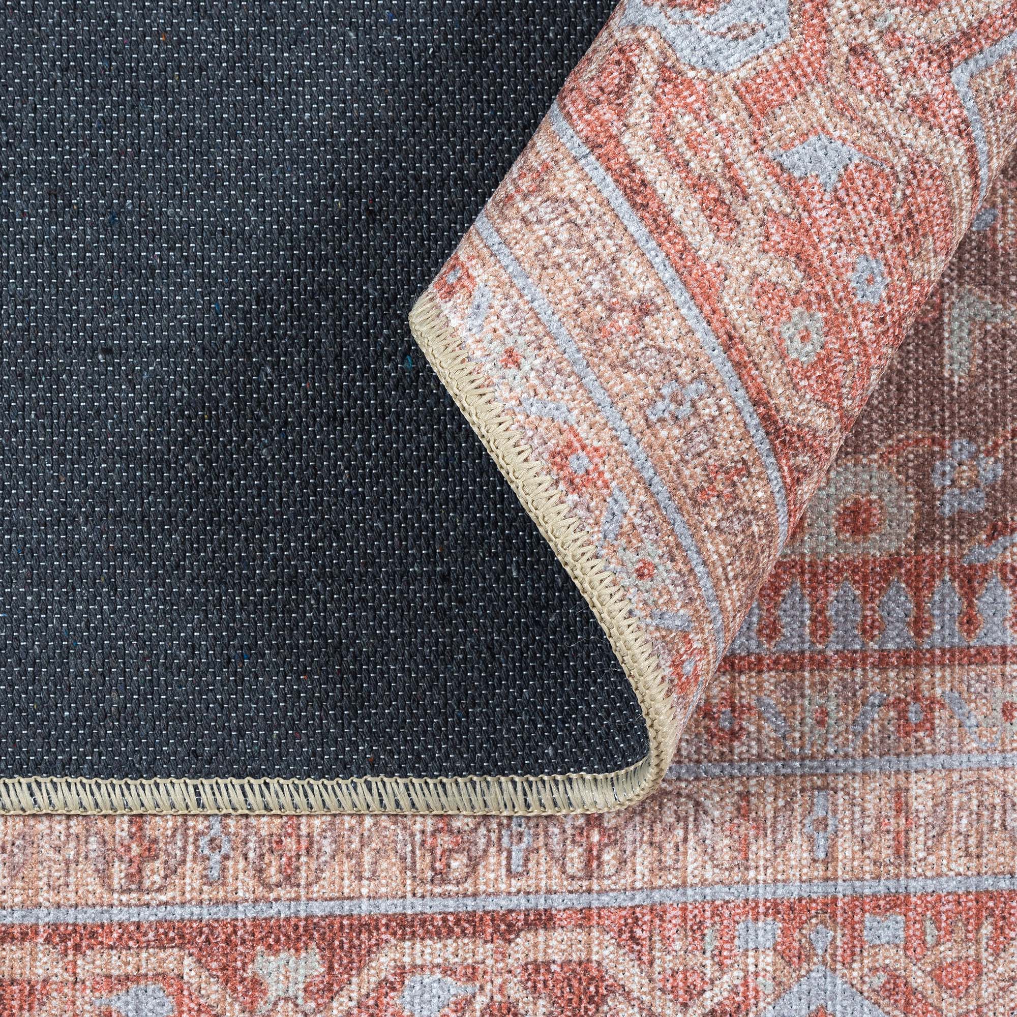 Yvonne Earth Tone Brown Distressed Persian Rug