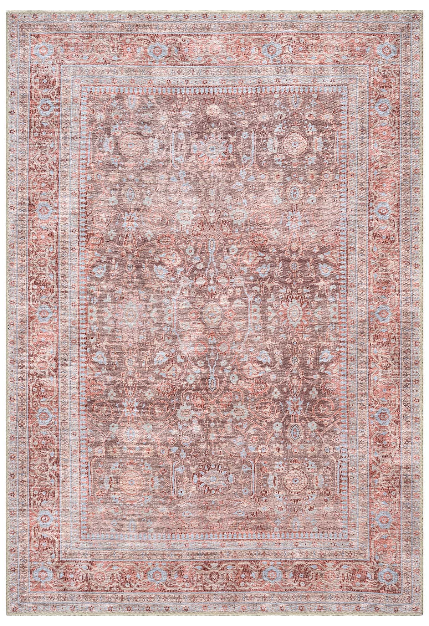 Yvonne Earth Tone Brown Distressed Persian Rug